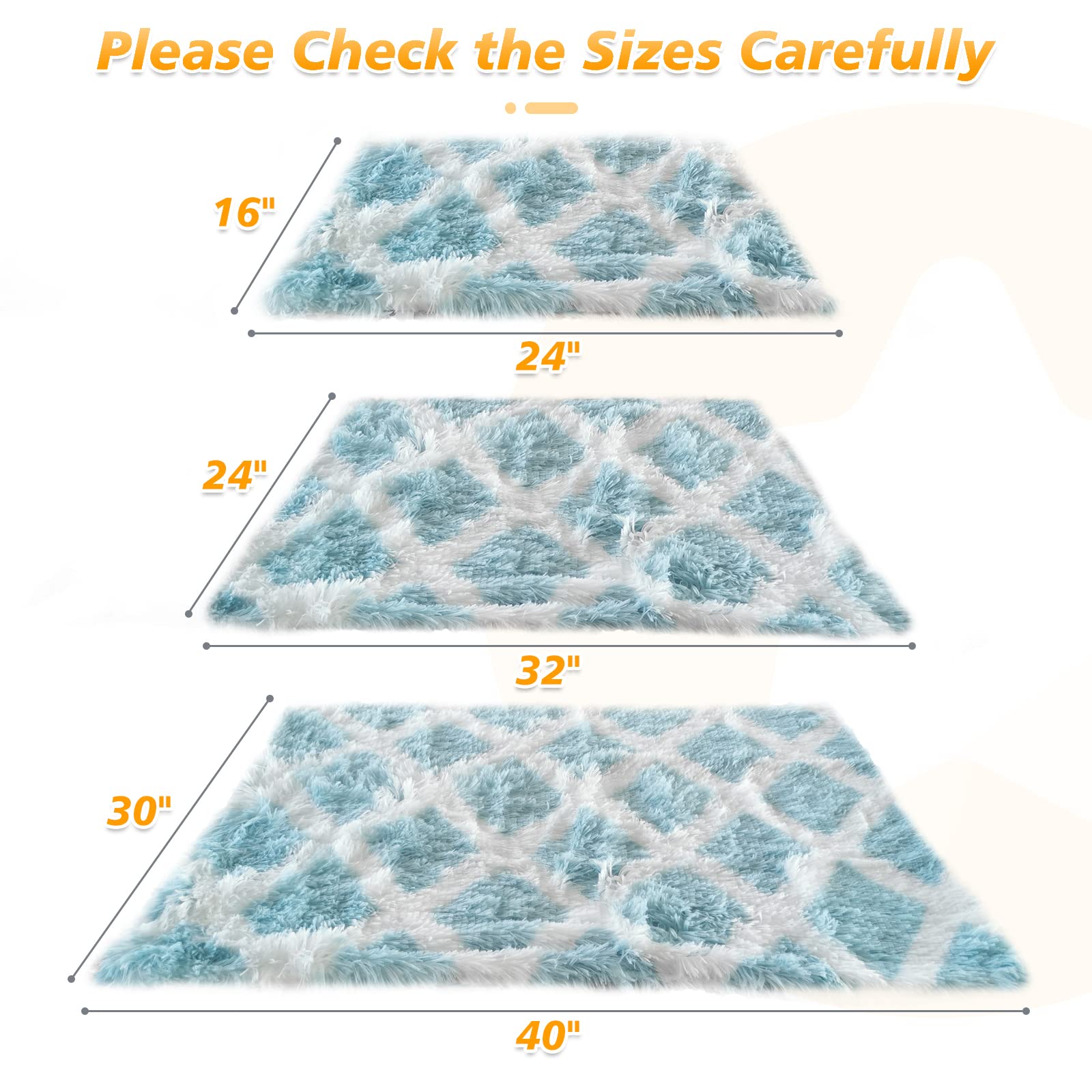 Pjyucien Fluffy Fleece Calming Pet Throw Blanket, Super Soft And Warm For Indoor Cats And Dogs, Large 30 * 40', Machine Washable, Blue Diamond Pattern, White Puppy Blanket