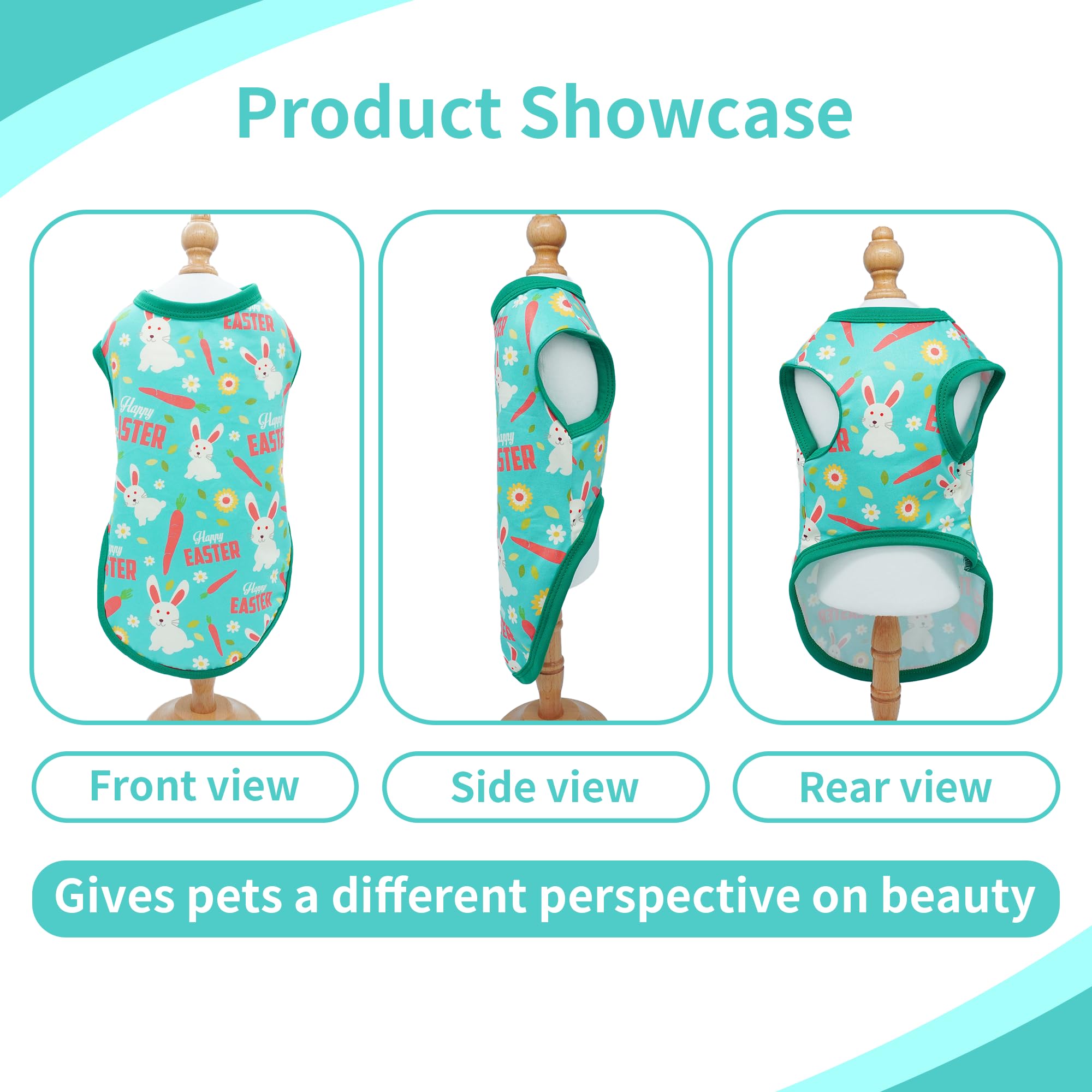 Jpgdn Easter Dog Shirts For Large Dog Girl Boy Male Female Sleeveless Tank Top Tee Vest T Shirts Pink Green Rabbit Carrot Eggs O