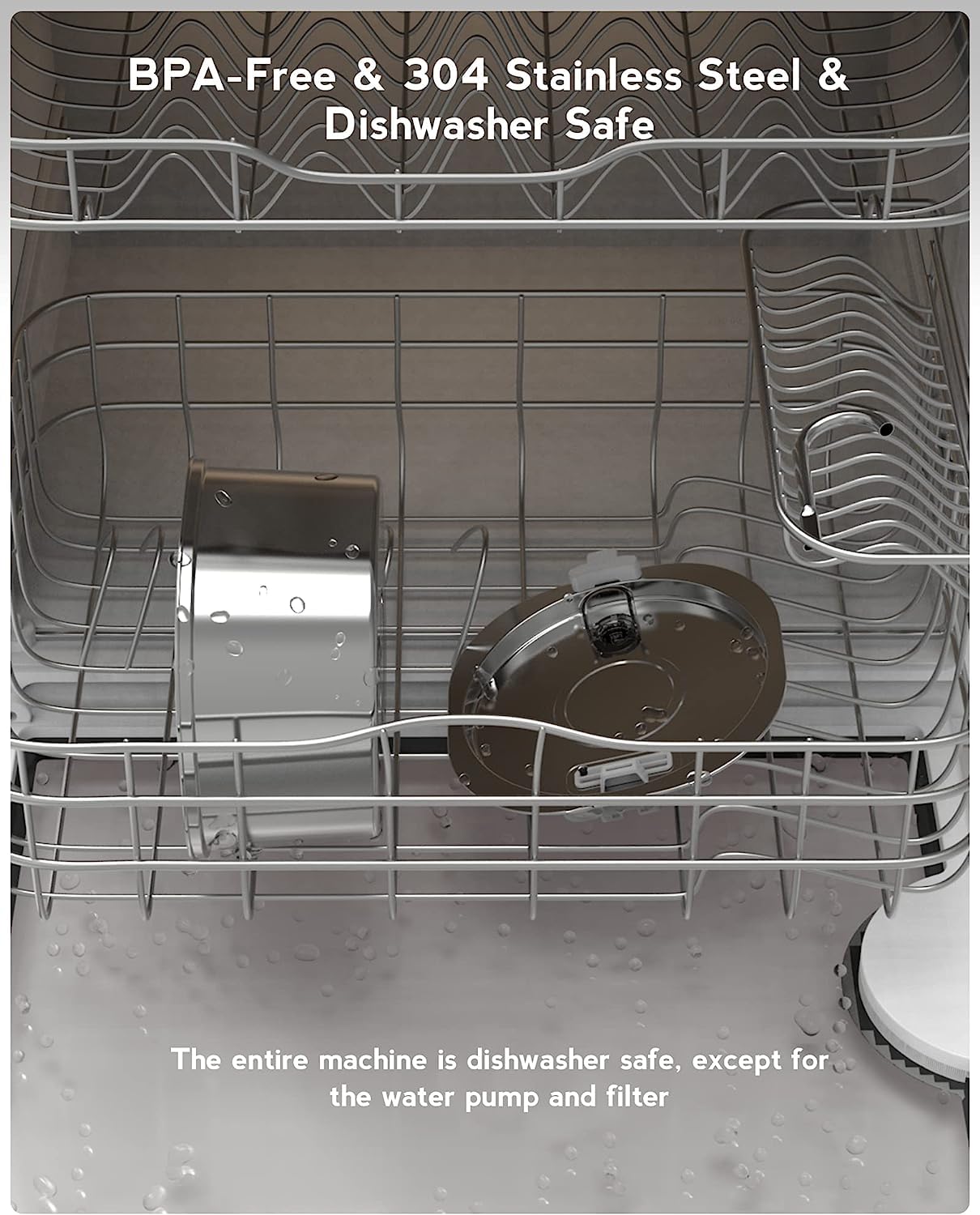 Pektaco Cat Water Fountain, 3.2L/108Oz Stainless Steel Pet Water Fountain For Cats/Dogs Indoor, Dog Drinking Dispenser Metal Kitty Spout With 6 Replacement Filters