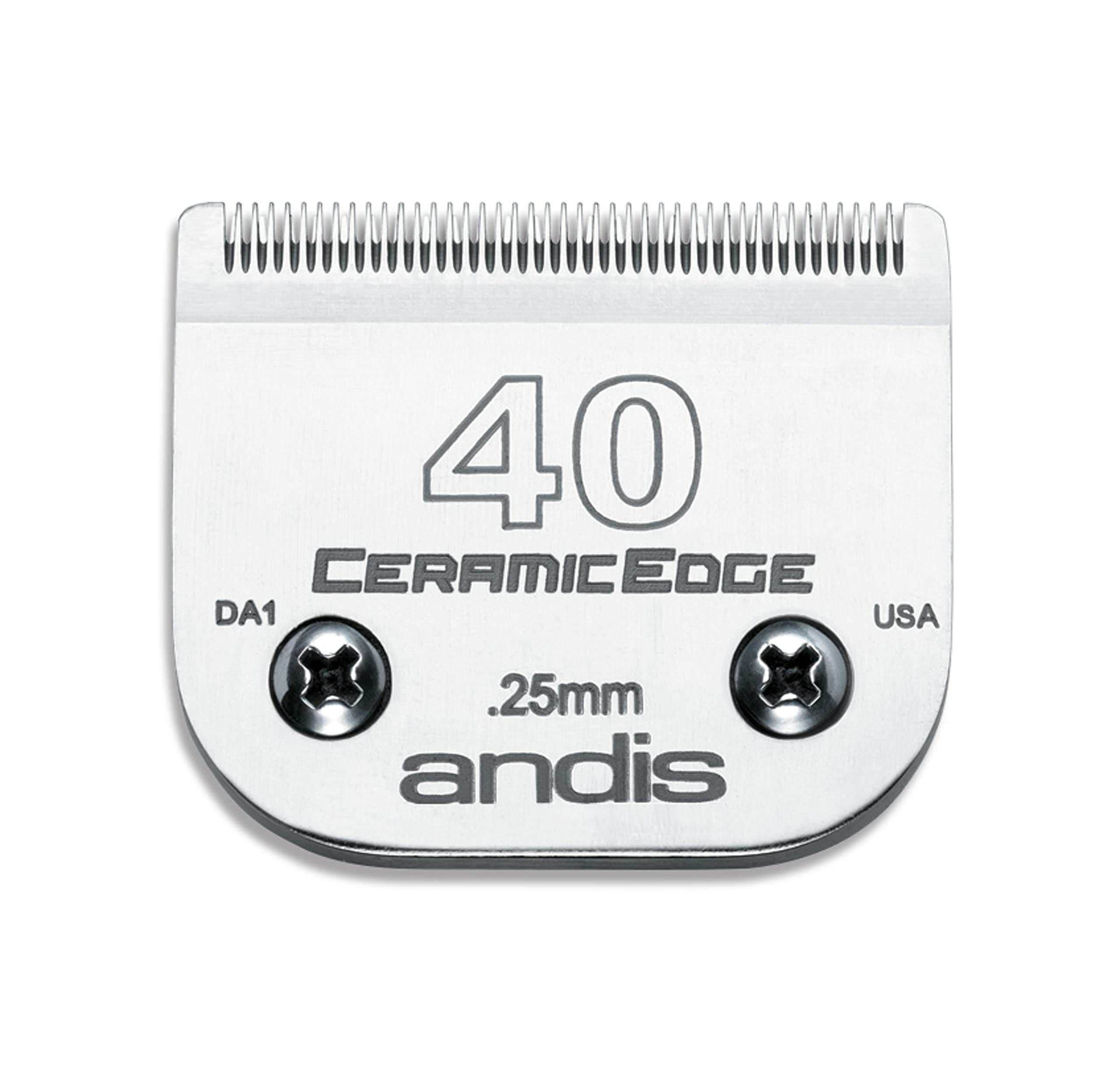 Andis – 64265, Ceramic Edge Detachable Pet Clipper Blade – Comprised Of Carbon-Infused Steel, Exclusive Hardening Process - For Agc, Bg, Dblc, Fhc & Bdc Series - 1/100' (0.25Mm) Cut Length, Chrome