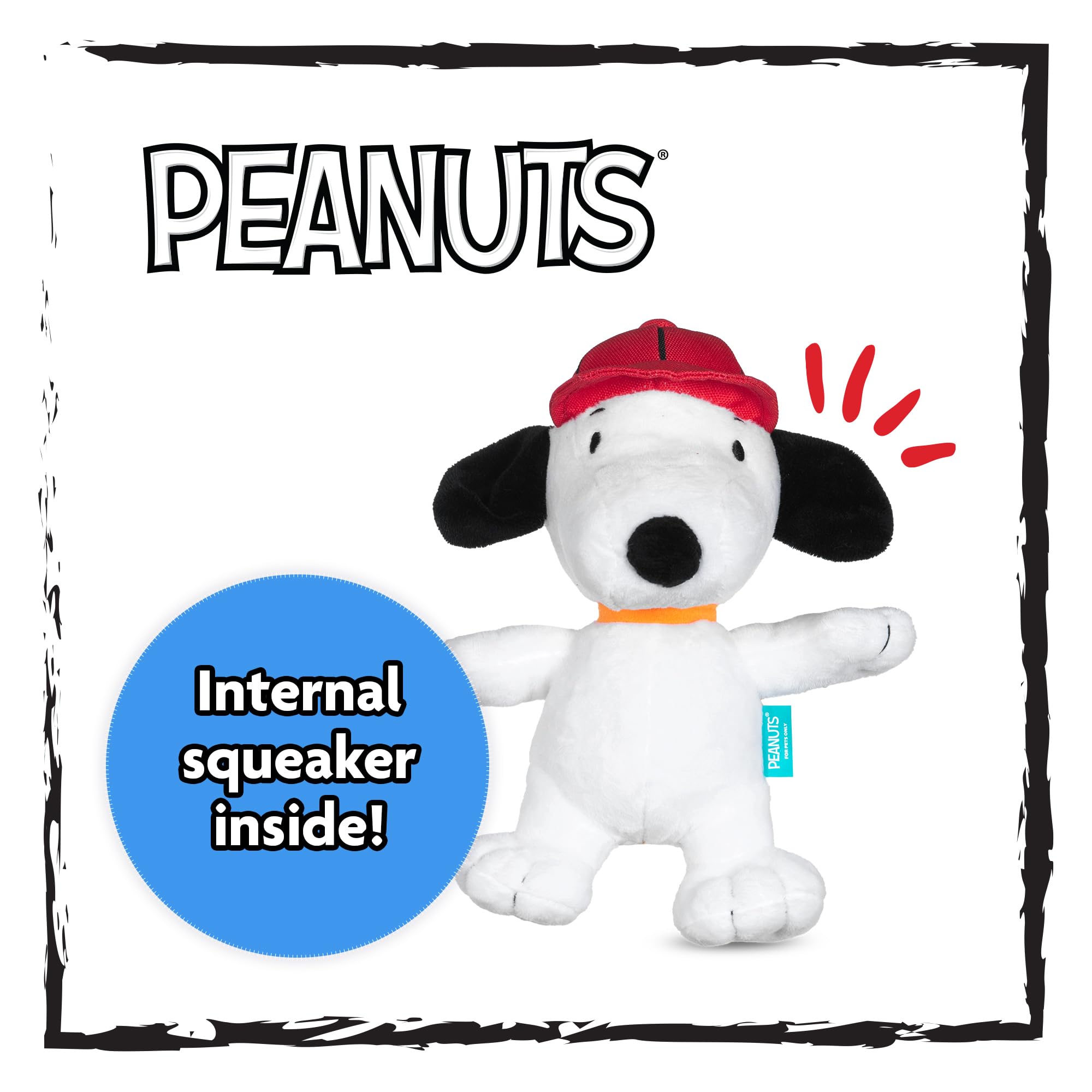 Peanuts for Pets 9 Athlete Snoopy Baseball Plush Toy - Squeaky Dog Toy for Large, Medium, Small Dogs - Fun, Durable, Cute Chew T