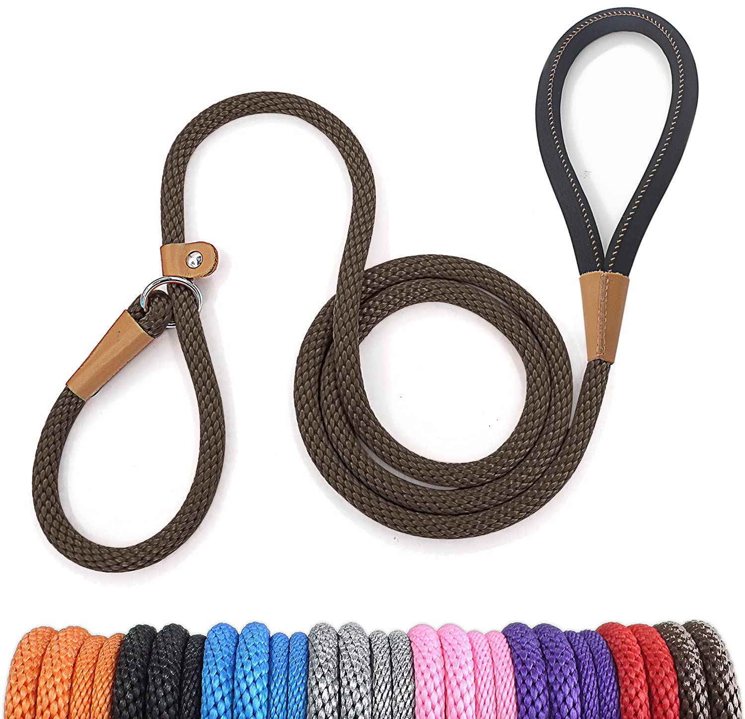 Lynxking Dog Leash Slip Lead Snap Hook Rope Leash Strong Heavy Duty Braided Dog Training Leash No Pull Training Lead Leashes For Medium Large And Small Dogs