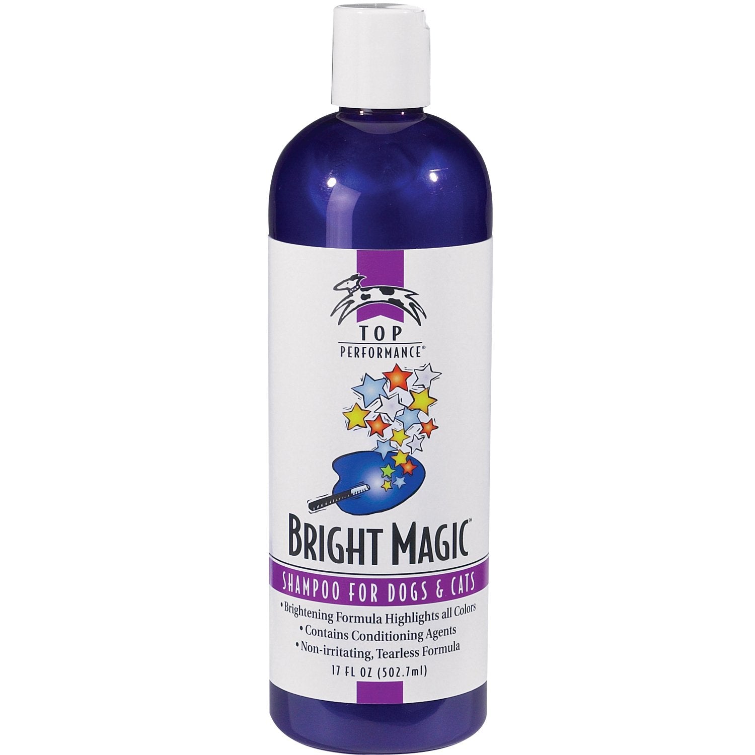 Top Performance Bright Magic Dog Shampoo and Cat Shampoo - Safe Formula for Bathing Puppies and Kittens in 17 Oz. Bottle