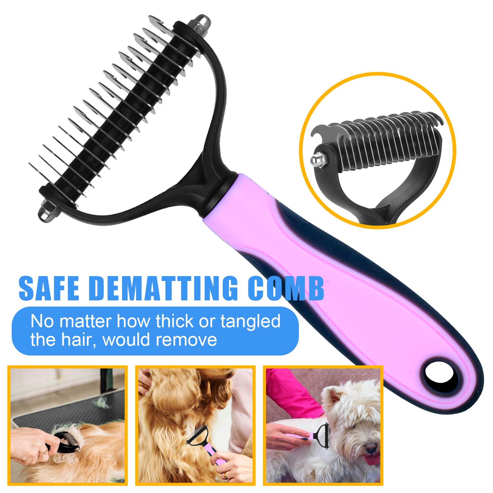 Complete Pet Grooming Solution By Dog - 9Pcs Kit With Slicker Brush, Deshedding Tool, And Grooming Comb For All Breeds And Sizes