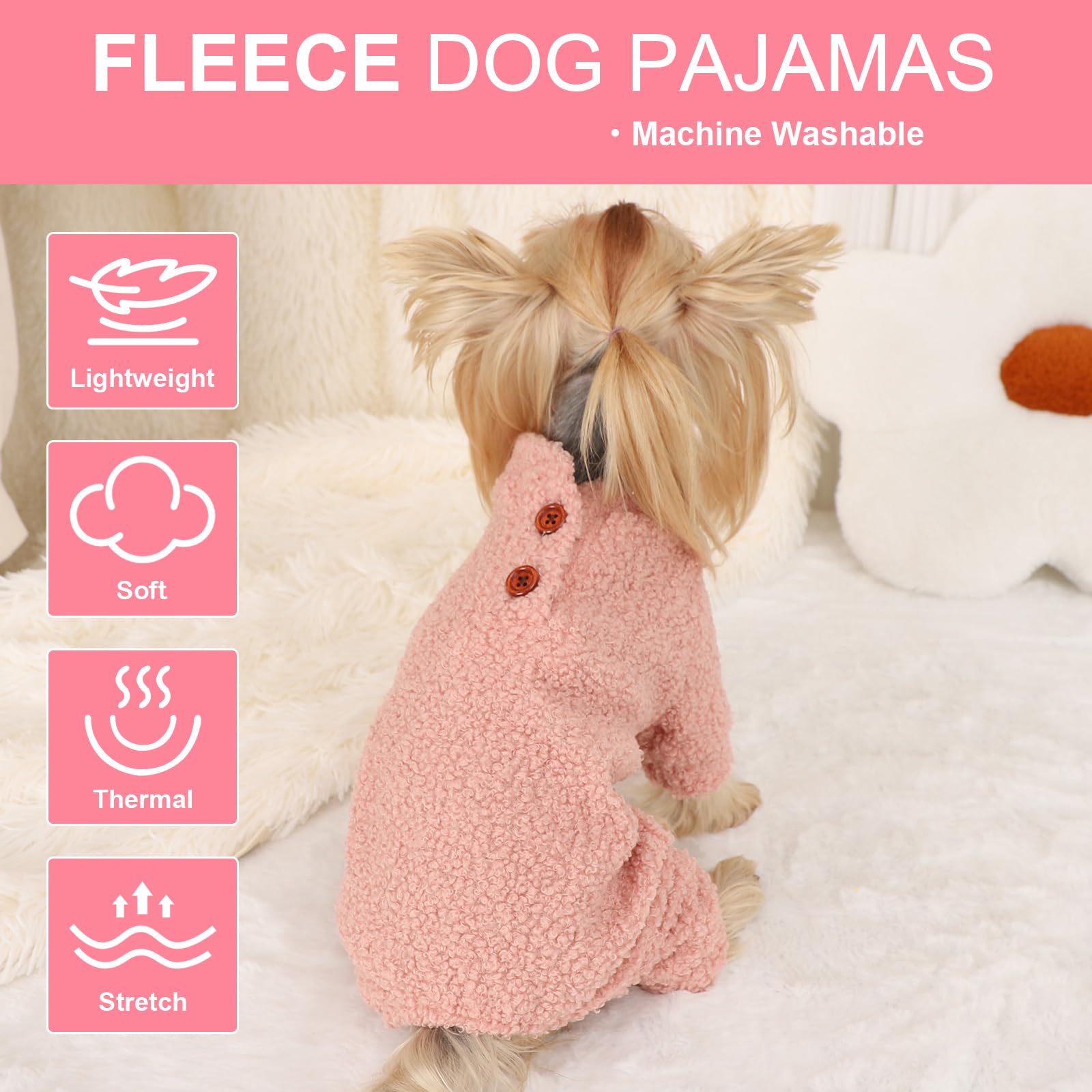 Dog Pajamas Small Sized Dog Boy Girl Valentine'S Day Small Dog Sweater Dog Clothes Fleece Puppy Clothes Jammies Dog Pjs Chihuahu