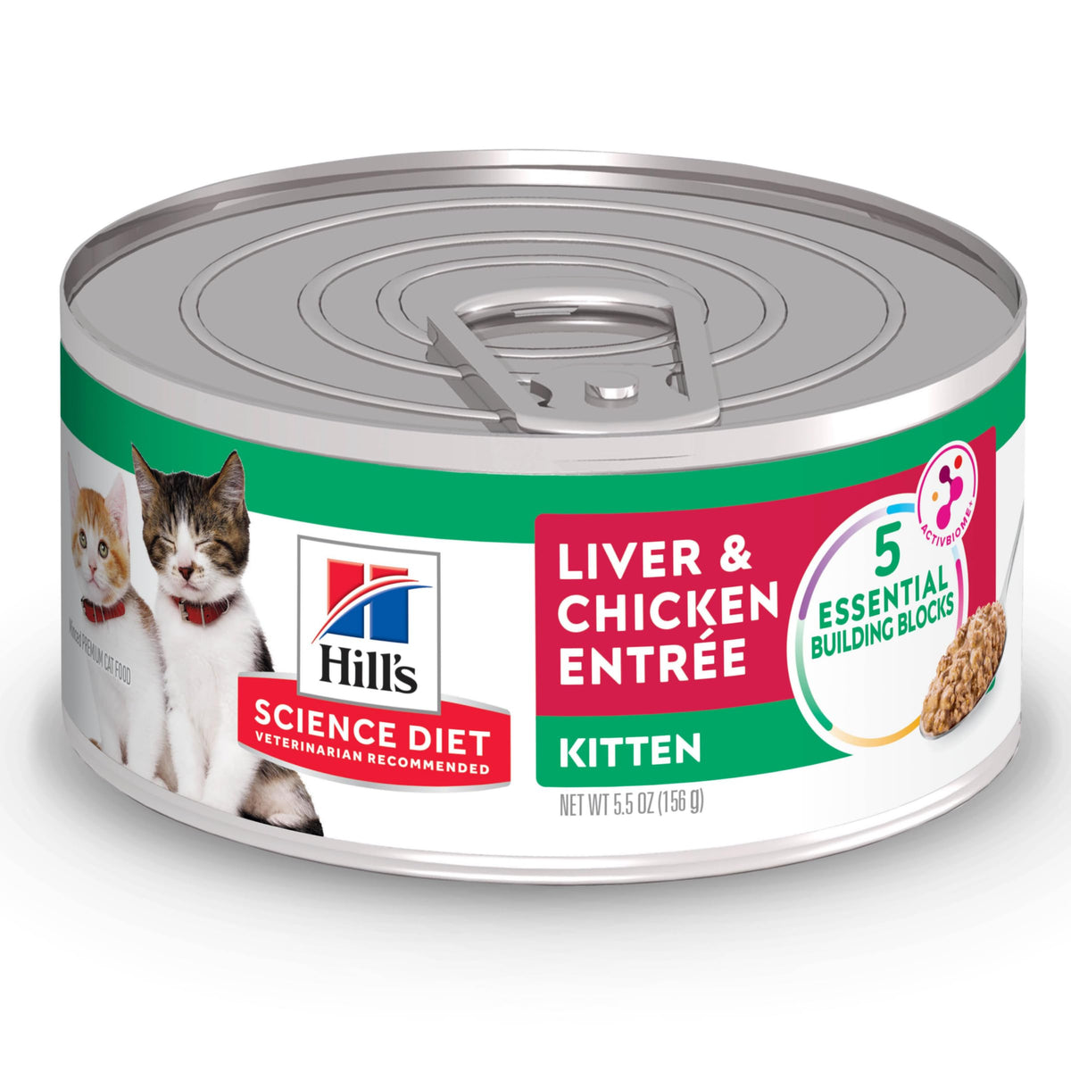 Hill'S Science Diet Kitten, Kitten Premium Nutrition, Wet Cat Food, Liver & Chicken Minced, 5.5 Oz Can, Case Of 24