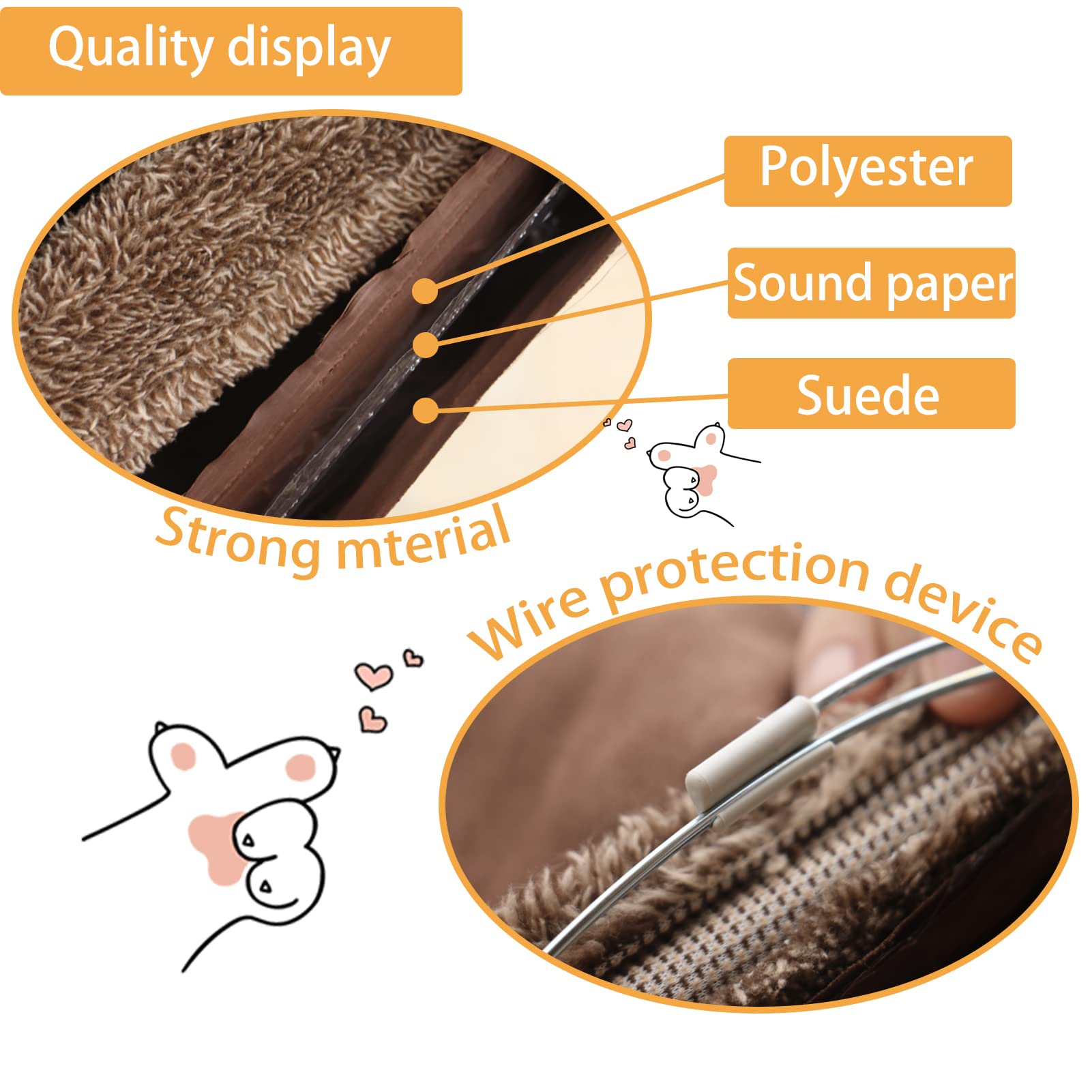 Terunat Cat Tunnel For Indoor Cats, 51×12 Inch Foldable Big Cat Tunnel, Brown Suede Pet Tunnels With Two Peepholes And A Bubble Ball