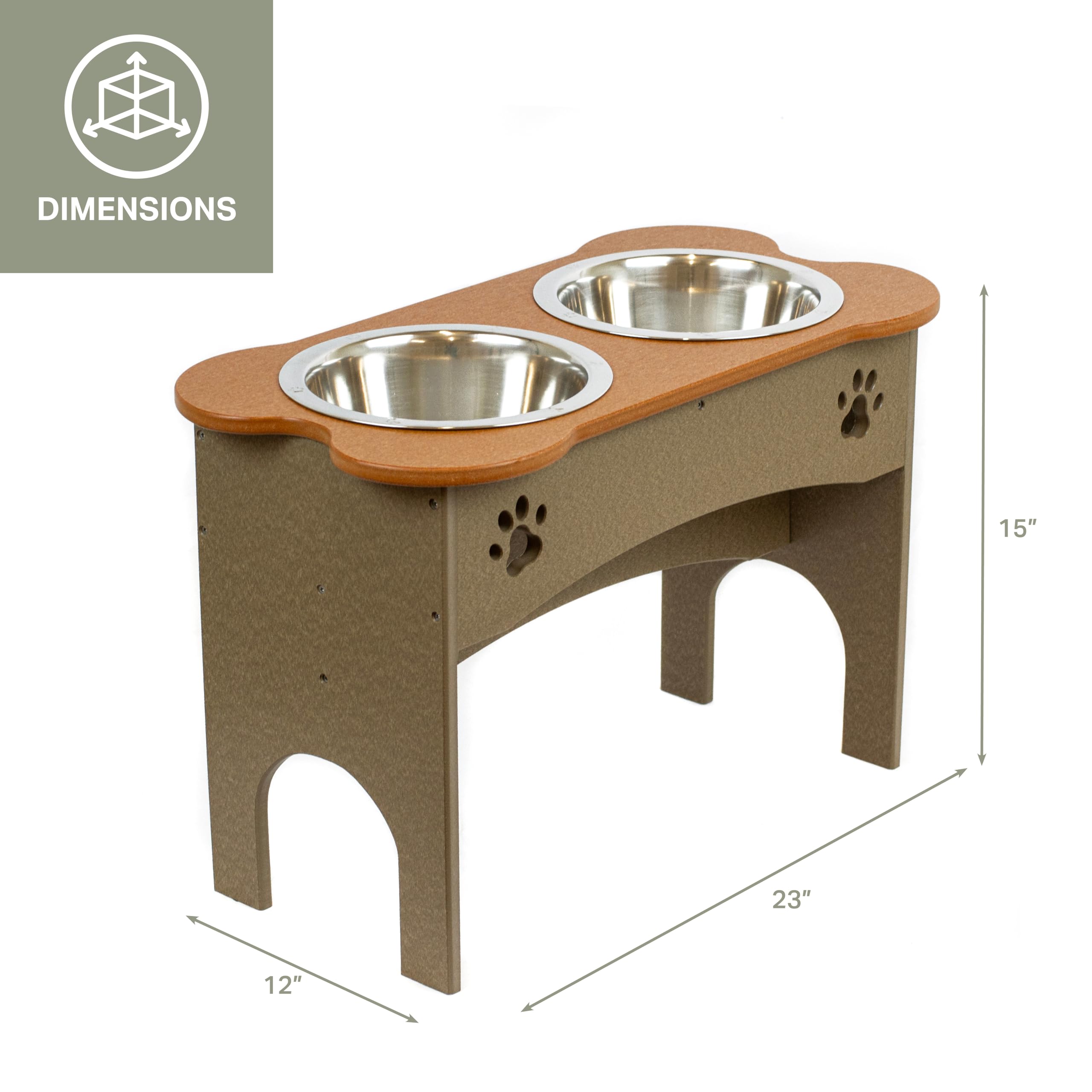 High Double Water and Food Bowl for Taller Dogs