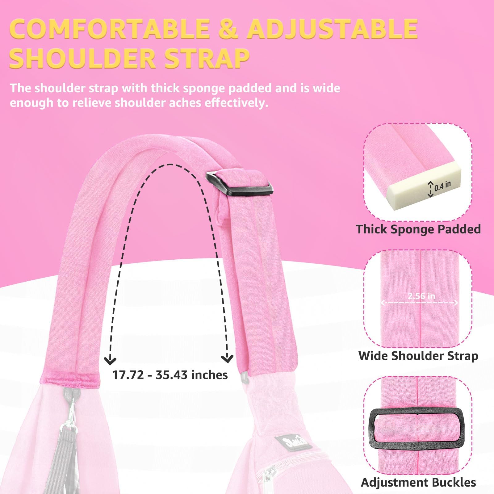 Lukovee Pet Sling, Hand Free Dog Sling Carrier Adjustable Padded Strap Tote Bag, Shoulder Bag with Safety Belt & Front Pocket fo