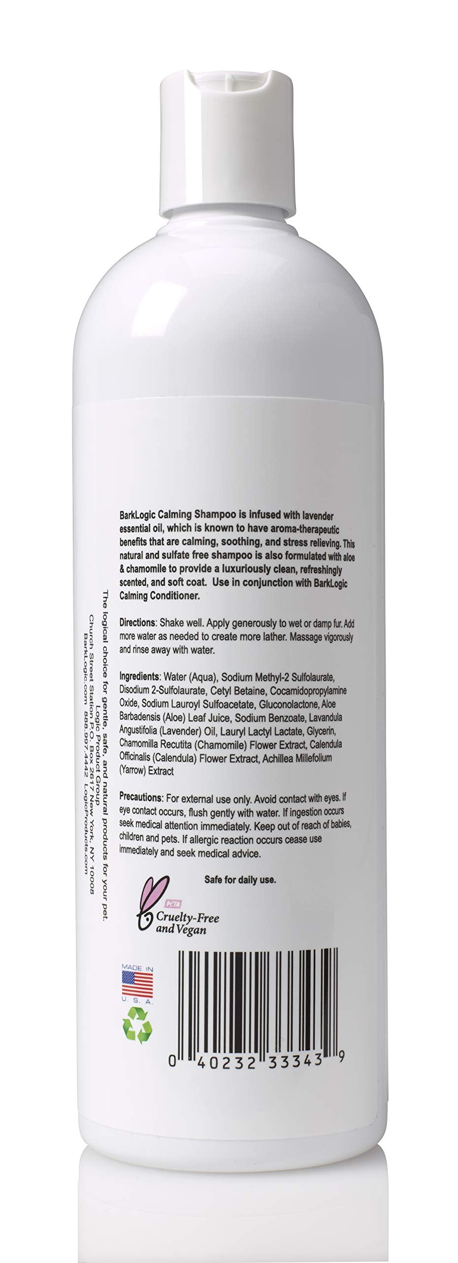 Barklogic Calming Shampoo, Lavender, 16 Fl Oz | No Parabens, No Phthalates, No Sulfates, No Dea & Peg, Plant-Based
