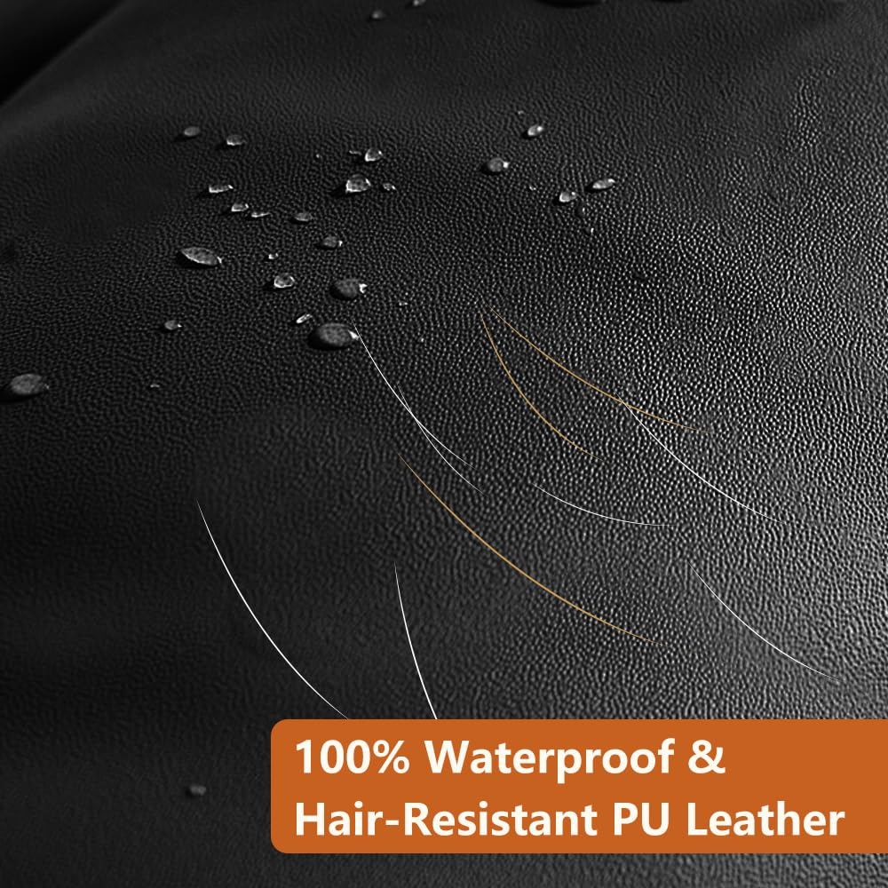 Moymo Waterproof Back Seat Extender For Dogs, Pu Leather Dog Car Seat Cover For Back Seat, Hard Bottom Car Seat Cover For Dogs,