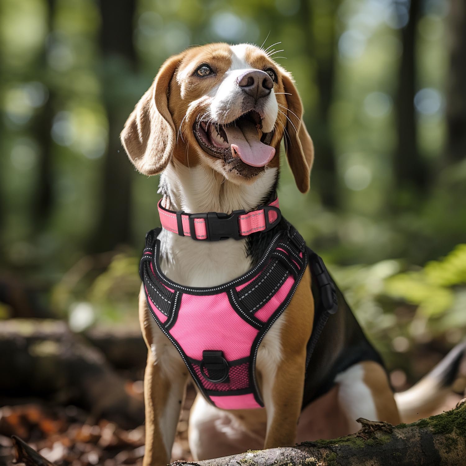 Joytale Reflective Dog Collar,Soft Neoprene Padded Breathable Nylon Pet Collar Adjustable For Extra Large Dogs,Pink,Xl