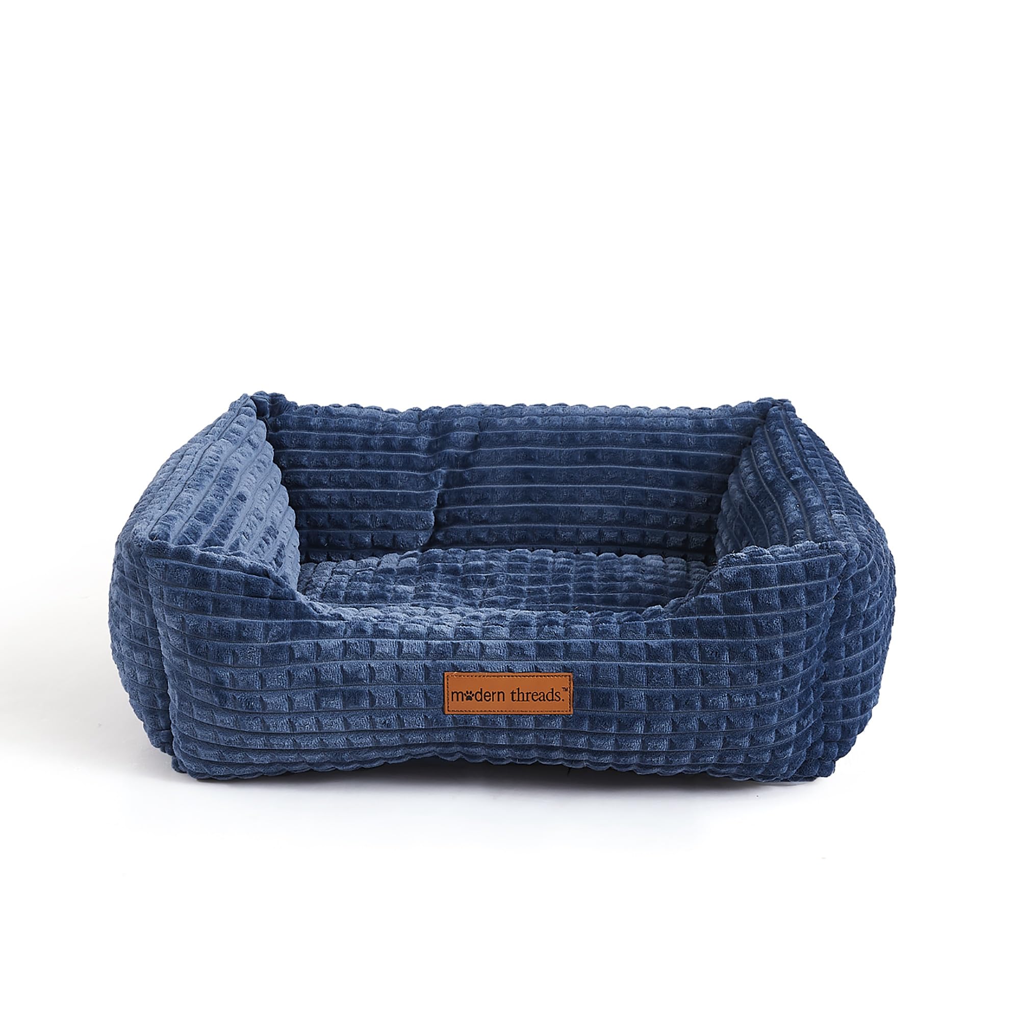 Modern Threads Ultra Soft Plush Pet Bed For Small And Medium Dogs With Elegant Texture And Stylish Design, Blue