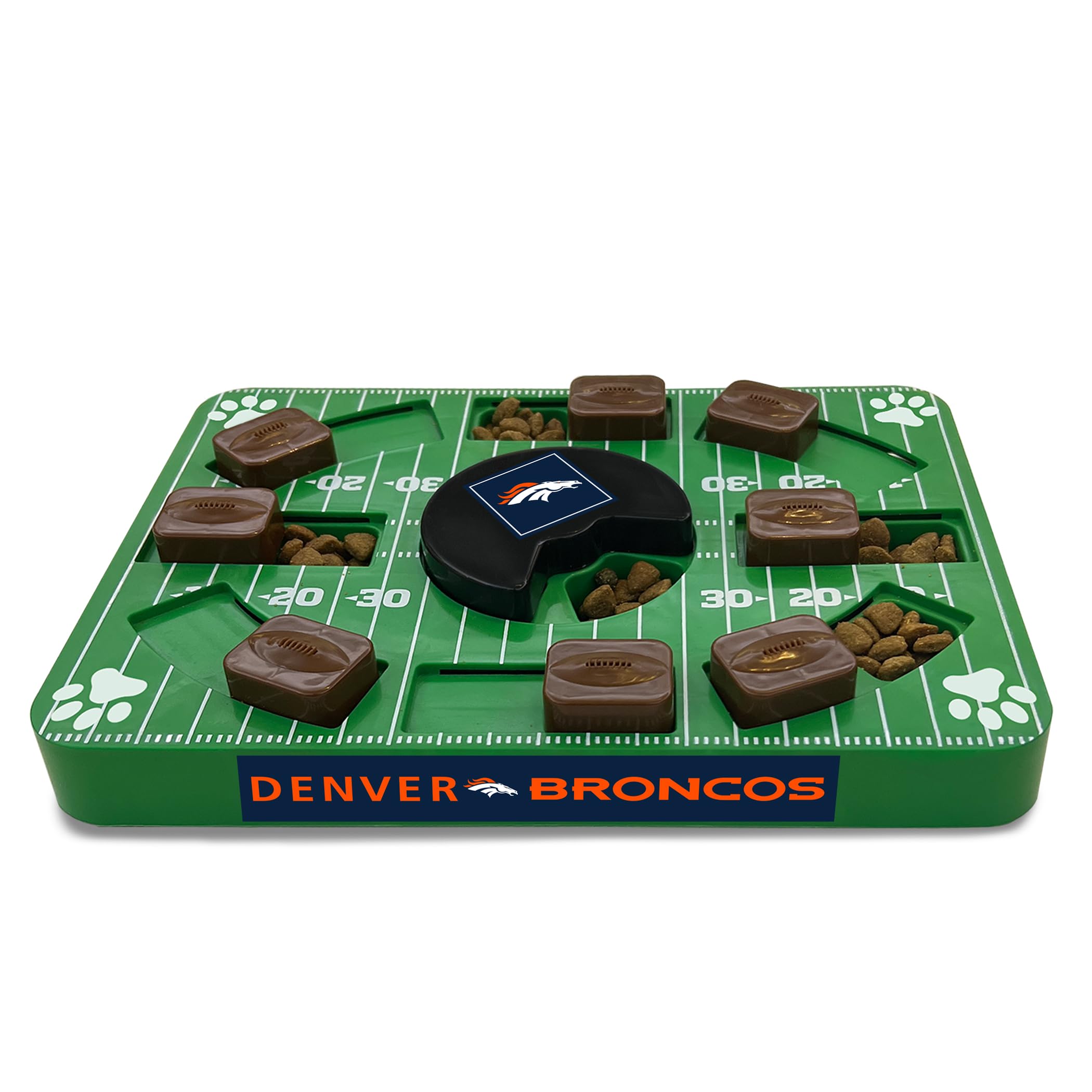 Pets First Nfl Denver Broncos Puzzle, Interactive Dog Treat Puzzle Toy