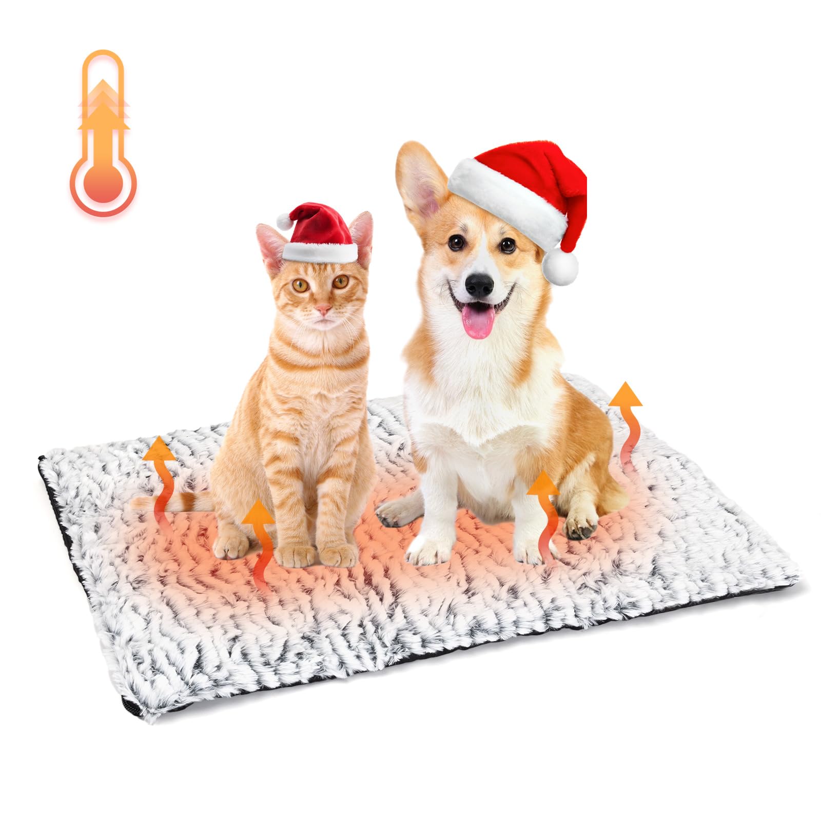 Nobleza Self Heating Pet Pad, Super Soft Thermal Dog Crate Bed Mat For Sleeping, Washable Anti-Slip Self Warming Cat Kennel Pad 