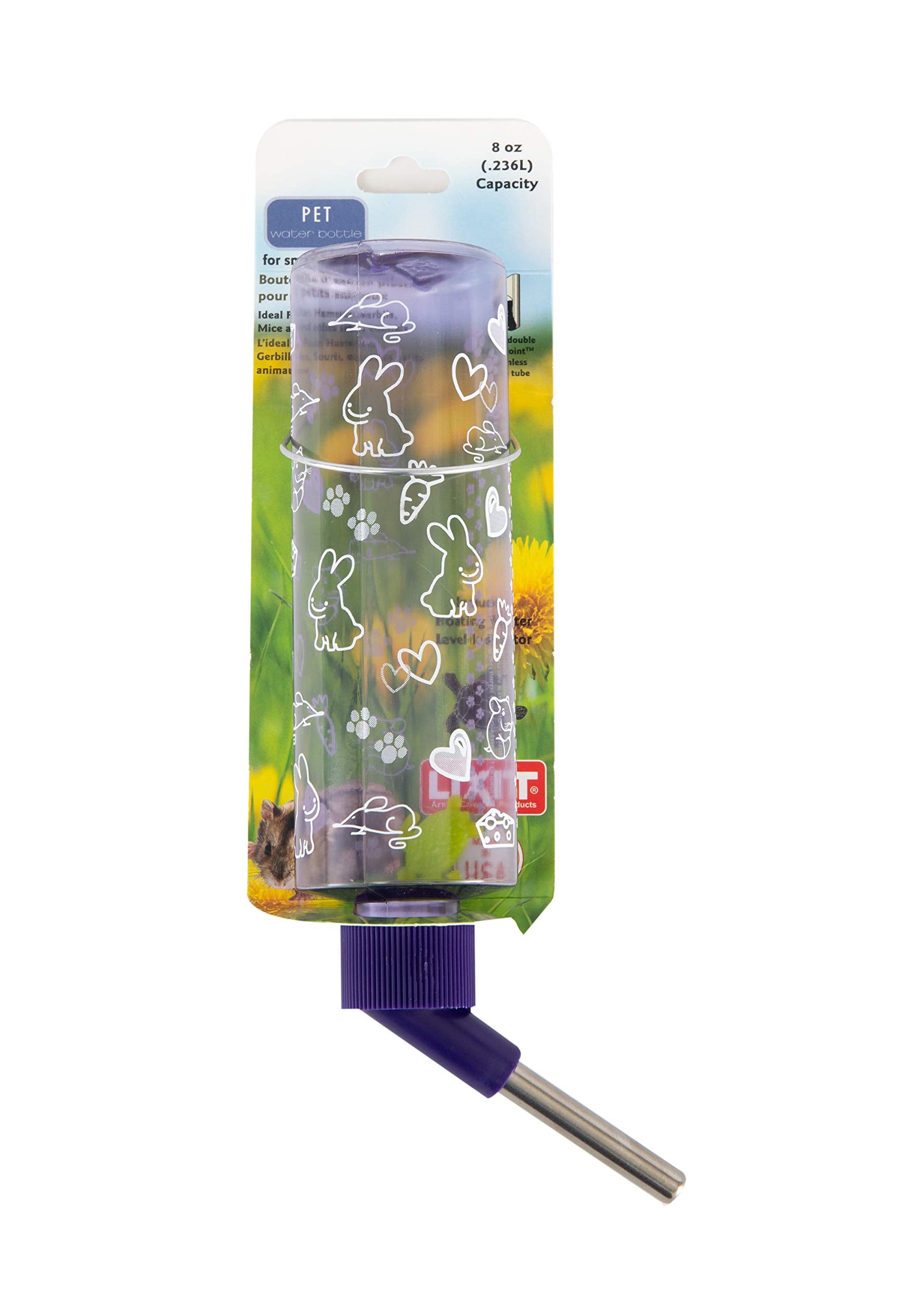 Lixit Standard Cage Water Bottles For Rabbits, Ferrets, Guinea Pigs, Hamsters, Rats, Mice And Other Small Animal'S (8 Ounce, Pur