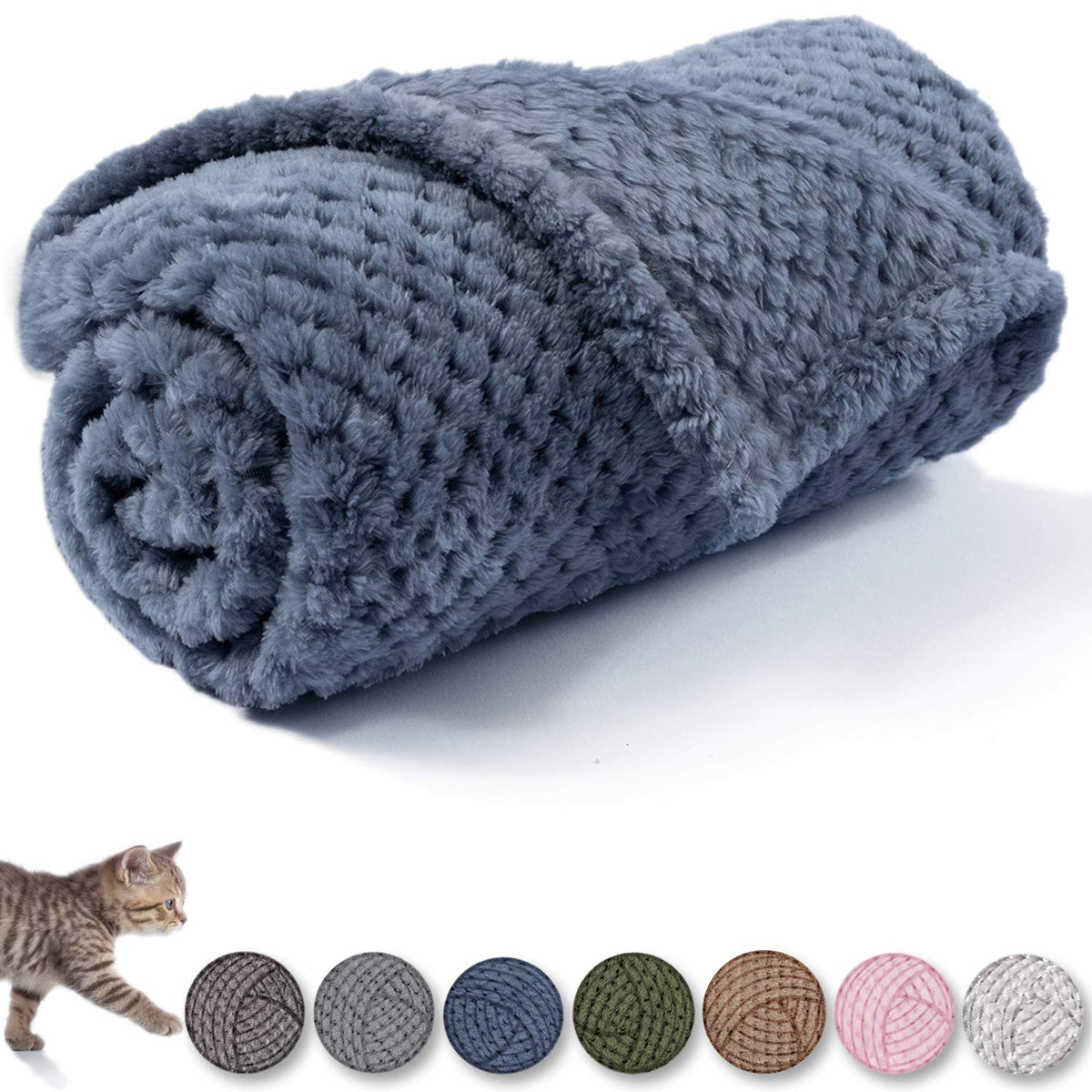 Dog Blanket Or Cat Blanket Or Pet Blanket, Warm Soft Fuzzy Blankets For Puppy, Small, Medium, Large Dogs Or Kitten, Cats, Plush Fleece Throws For Bed, Couch, Sofa, Travel (M/32' X 40', Blue)