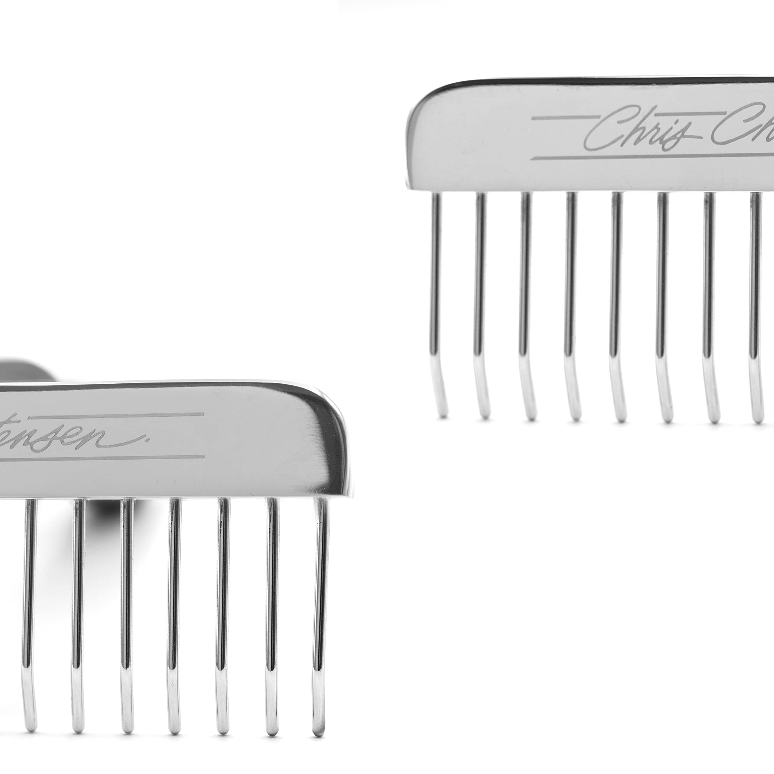 Chris Christensen Bathing T-Rake, 1 1/4 In Staggered Pins, Groom Like A Professional, Rubberized Ergonomic Handle, Removes Tangles And Knots, 6 In Head, A431