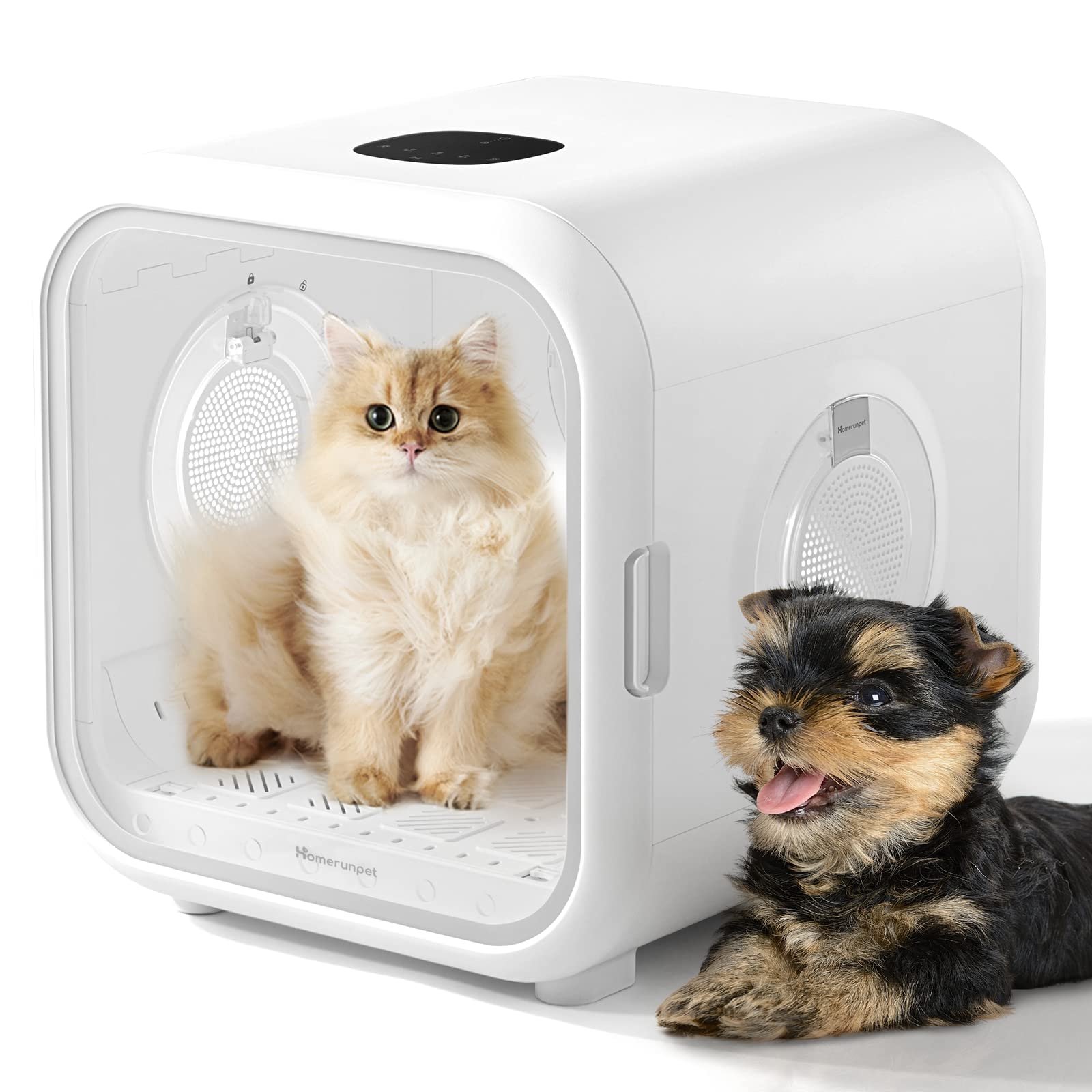 HomeRunPet Cat Dryer, 360 Efficient Automatic and Quiet Box with Smart Temperature Control, Ideal for Small Dogs (50L Drybo Plus