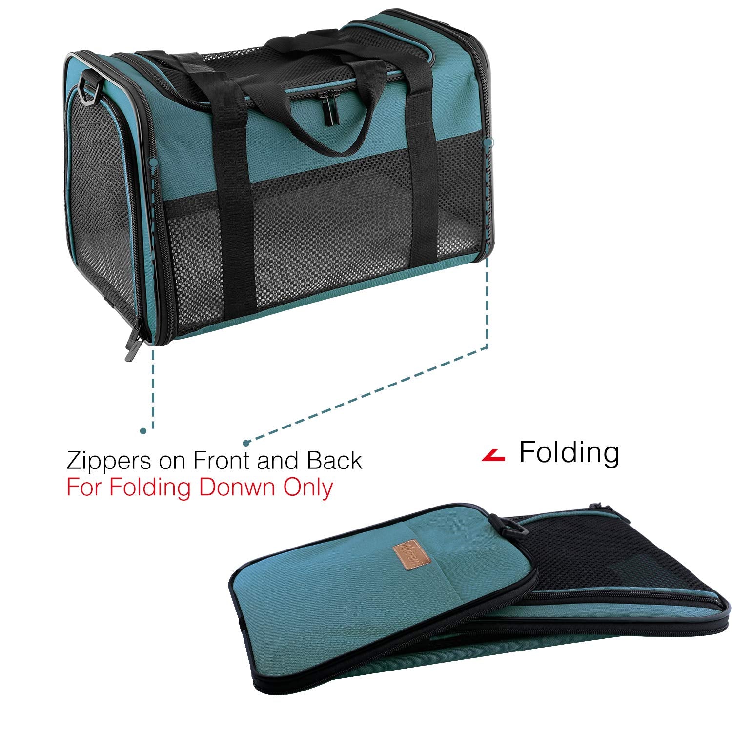 Akinerri Airline Approved Pet Carriers,Soft Sided Collapsible For Travel, Puppy, Small Medium Cats