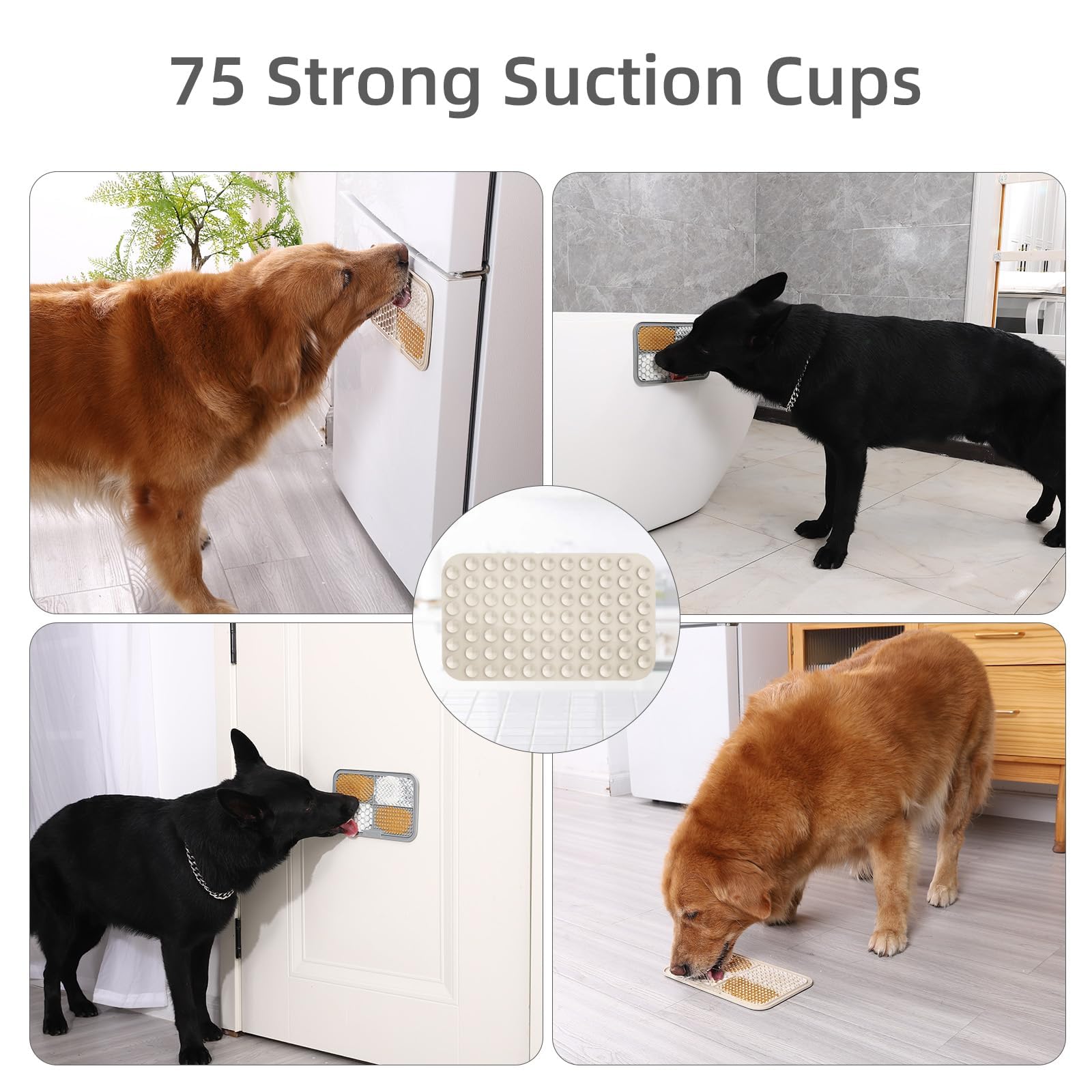 Mateeylife 2Pcs Large Lick Mat For Dogs With Suction Cups, Slow Feeder Dog Bowls, Dog Lick Mat For Anxiety Relief, Dog Toys To K