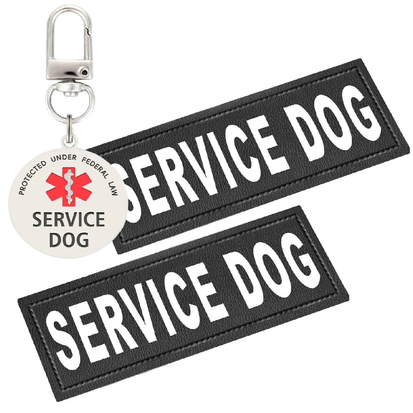 Walitefu Service Dog Patches 2Pcs, Servcie Dog Id Tag Easily Attach To Collar, Harness, Vest (Xsmall-0.98 X 3.15)