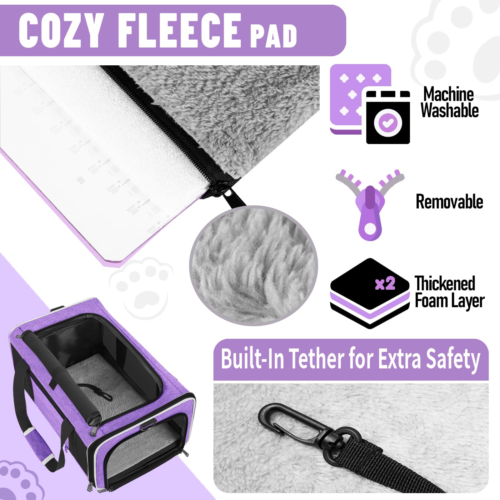 Gapzer Pet Carrier For Large Cat 20 Lbs+ / Soft Sided Small Dog 12 Pounds Travel Crate Top Load/Collapsible Kitty Carry Bag Big