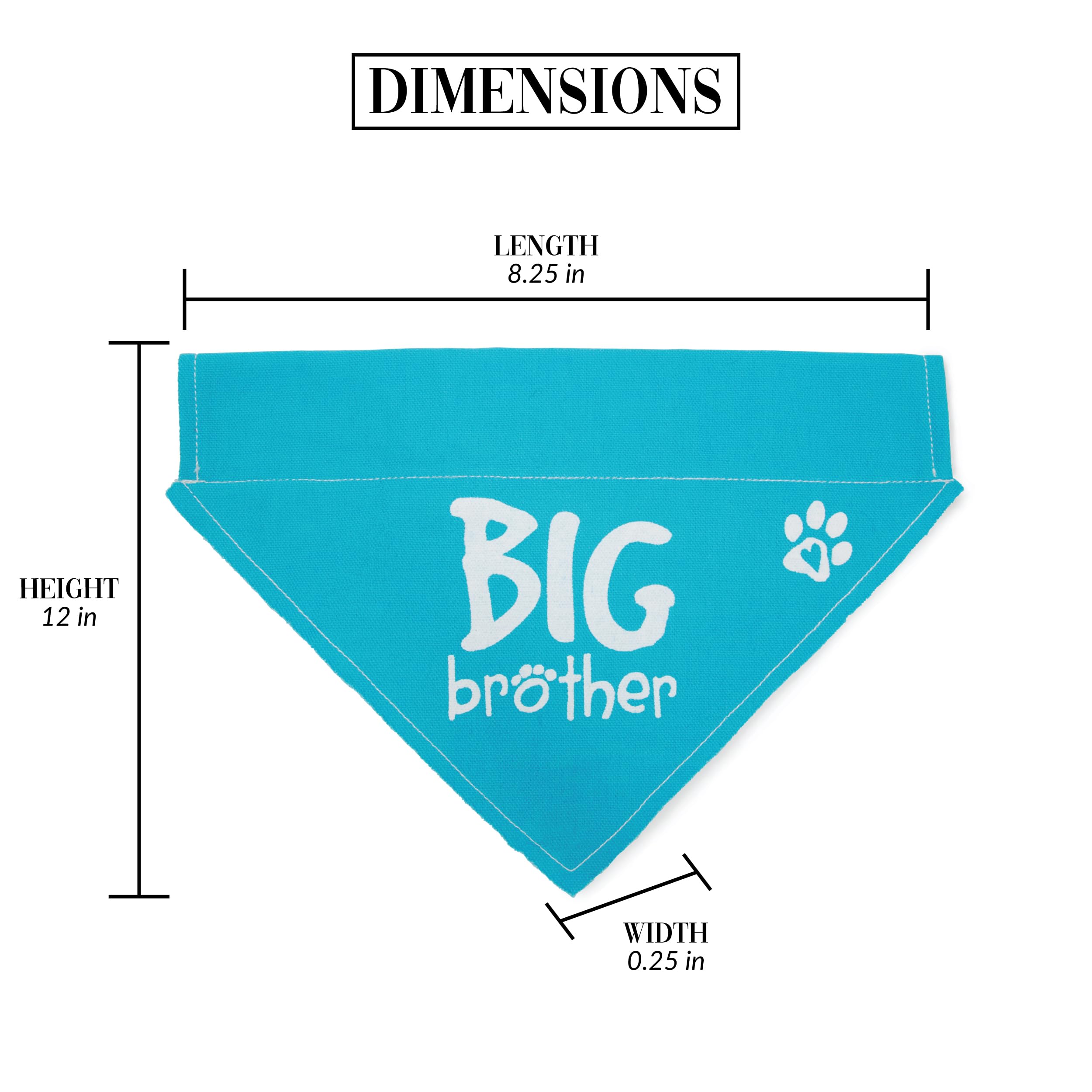 Pavilion Gift Company Big Brother Blue Paw Print Large Dog Slip On The Collar Bandanna,