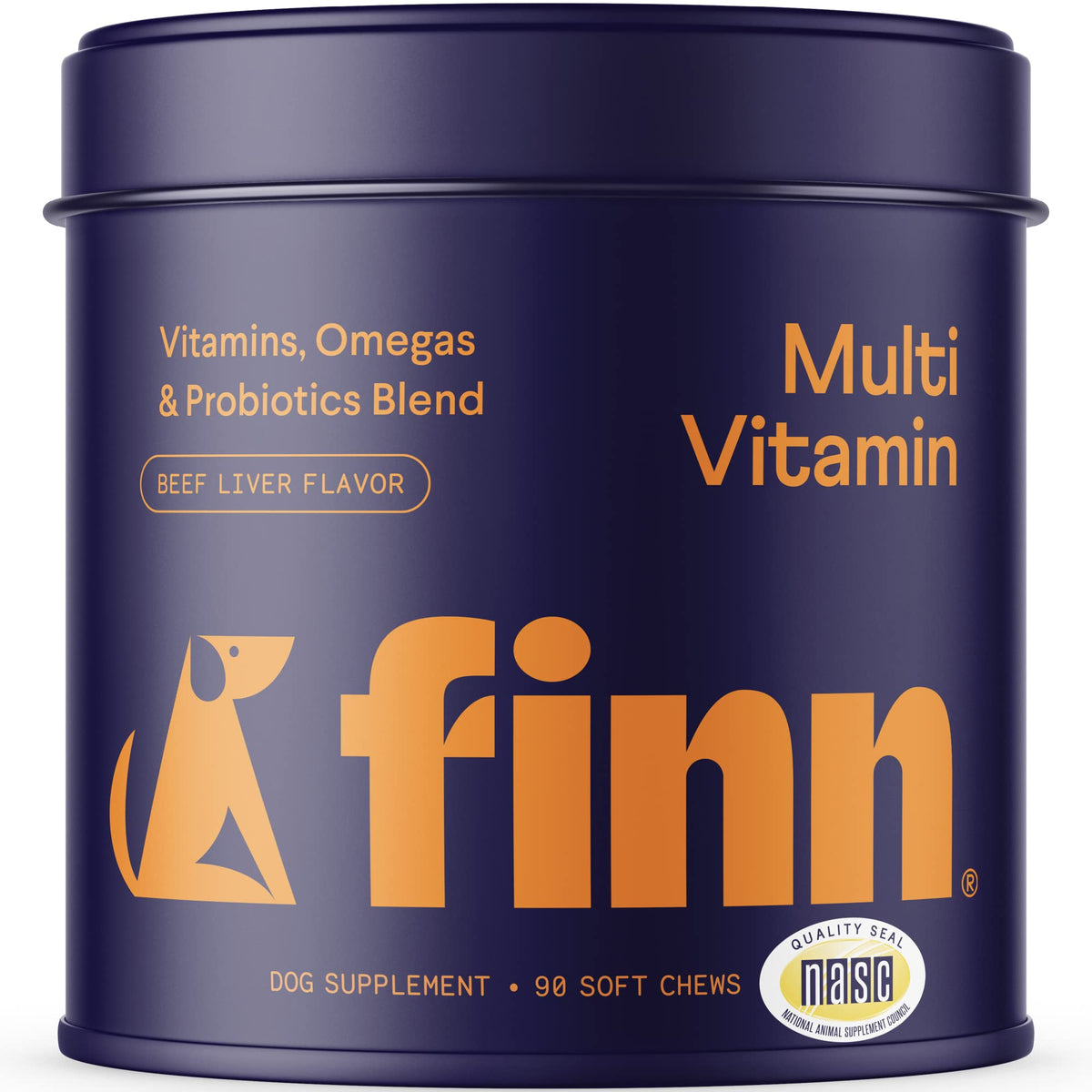 Finn All-In-1 Dog Multivitamin - Everyday Multivitamin Supplement For Dogs With Probiotics, Omega-3S, Glucosamine  Gut & Immune 