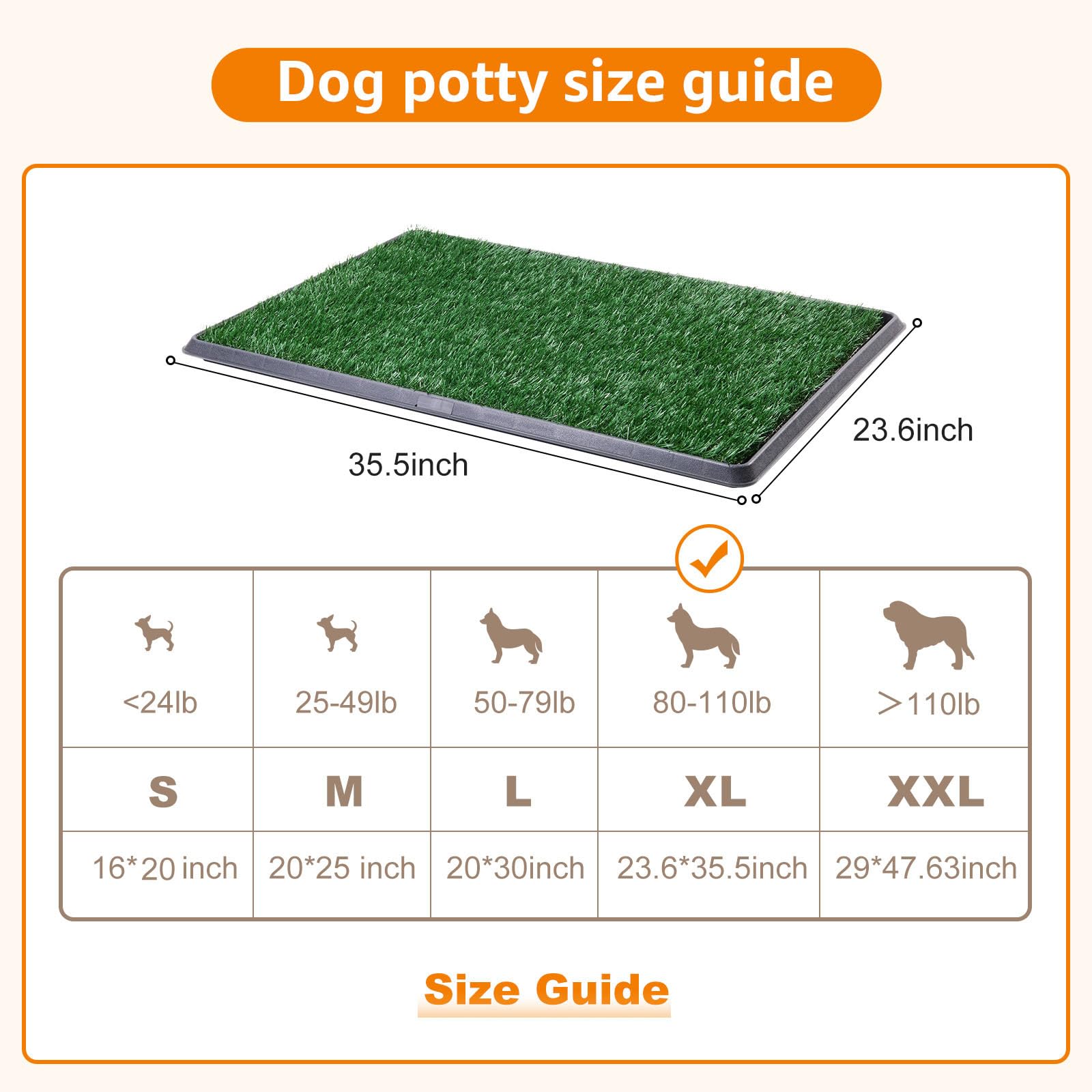 Loobani Dog Grass Pad With Tray Large Dog Litter Box, Indoor Potty For Apartment And Patio Training, With 2 Packs Fake Grass Pee