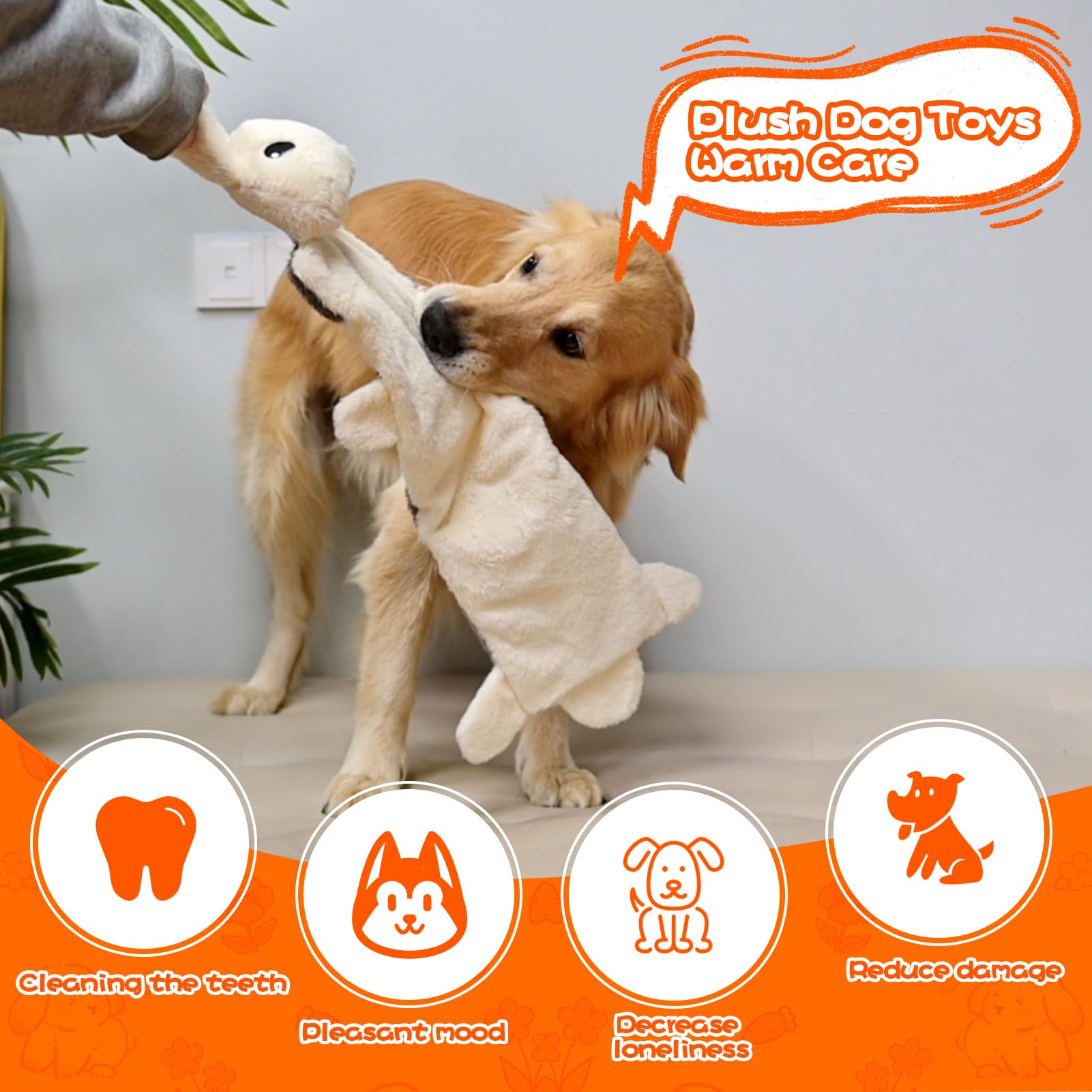 Mihachi Dog Squeaky Toys 16 Squeakers for Aggressive Chewers, Tough Interactive Tug of War Dog Toy-Squeaky Chew Toy for Small,Me