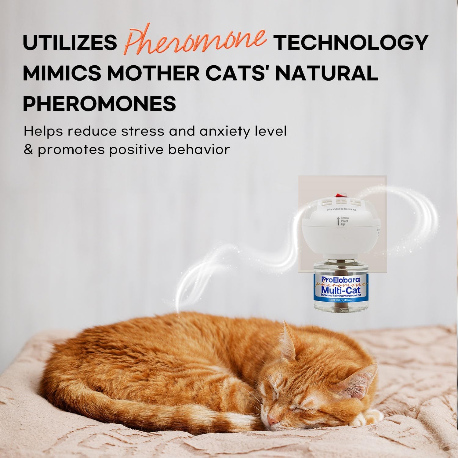 ProElobara Cat Calming Pheromone Diffuser: Cat Calming Pheromones Diffusers - Reduces Stress & Anxiety with Calming Pheromones