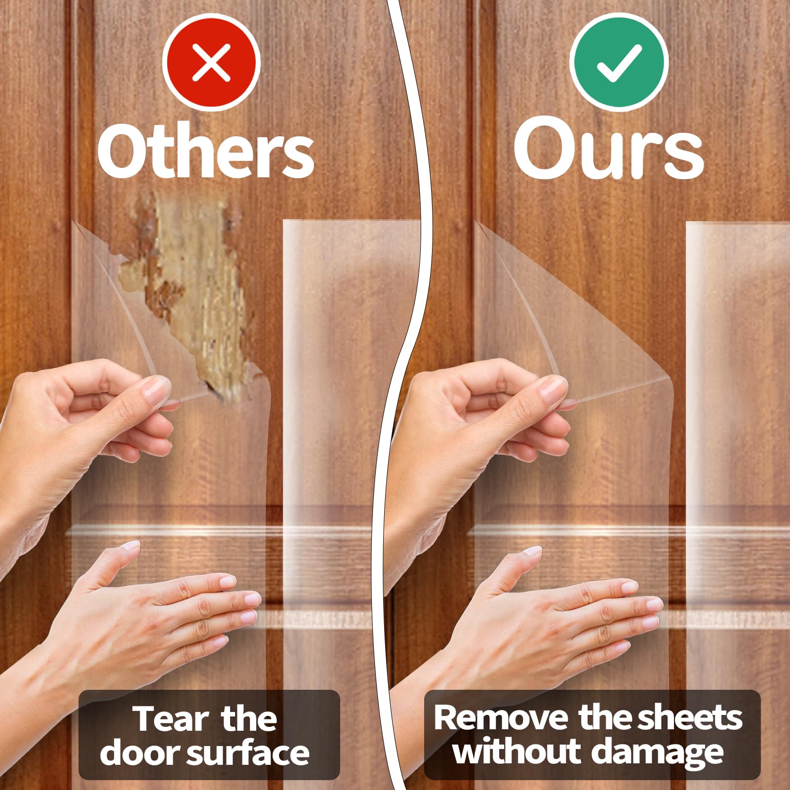 Door Scratch Protector, Protect Your Door, Furniture And Wall With Clear Premium Heavy Duty Door Cover Scratch Shield, Large Vinyl Door Guard For Dog Scratching