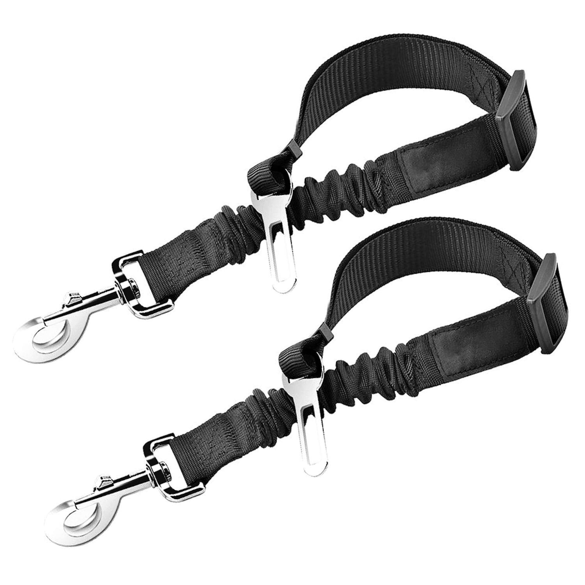 Sungrow Elastic Nylon Ferret Seat Belt, 24    - 36   , Adjustable Black Harness, Elastic Tether With Metal Buckles, 2 Pcs Per Pa