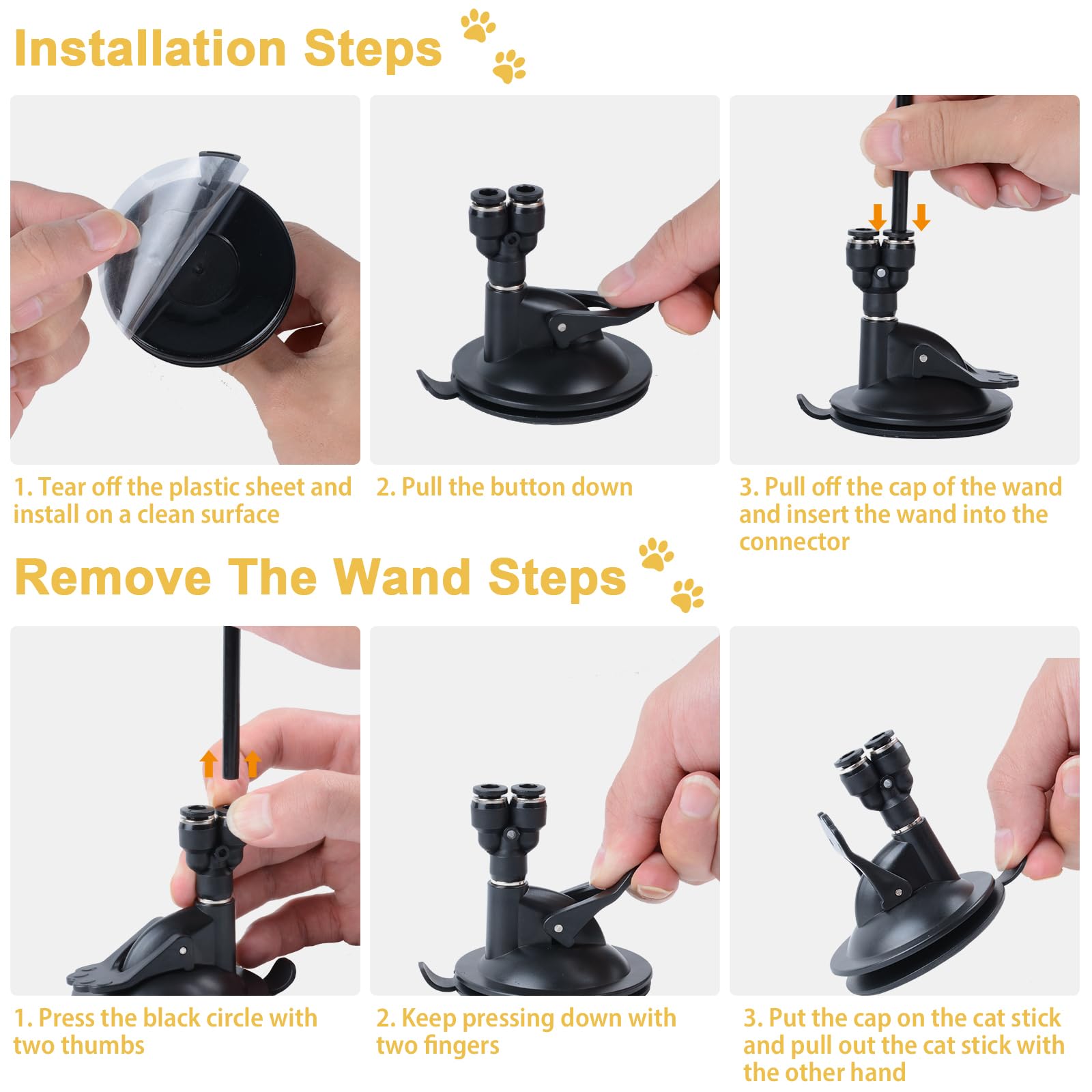 Cat Feather Toys, 14Pcs With 2 Slots Super Suction Cup, Detachable 2Pcs Wand & 11Pcs Replacement Teaser Refills With Bell, Inter