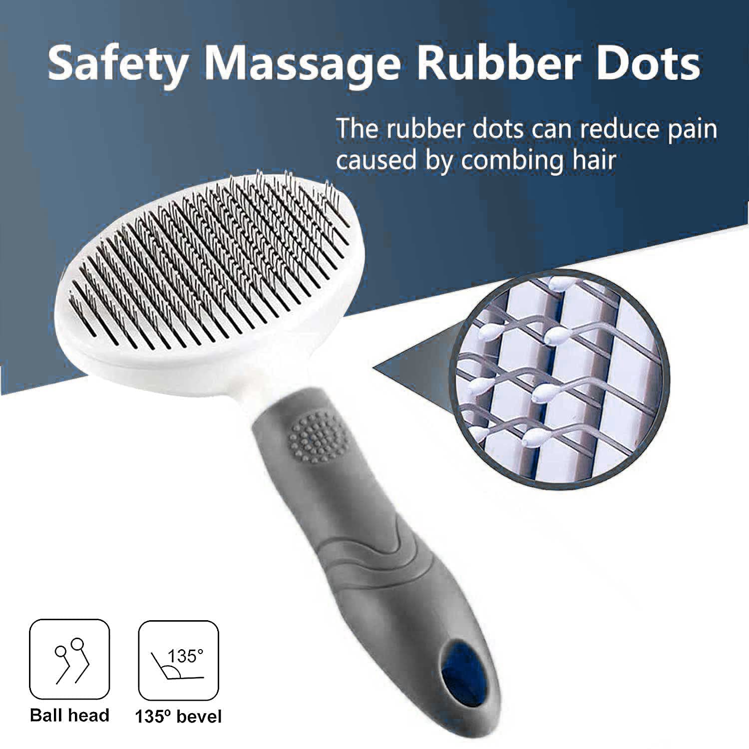 Cat Self Cleaning Slicker Brush, Pets Skin Friendly Cats Hair Brushes For Shedding One Button To Gentle Remove Loose Undercoat All Hair Type Slicker Massage Grooming Tool-Upgraded