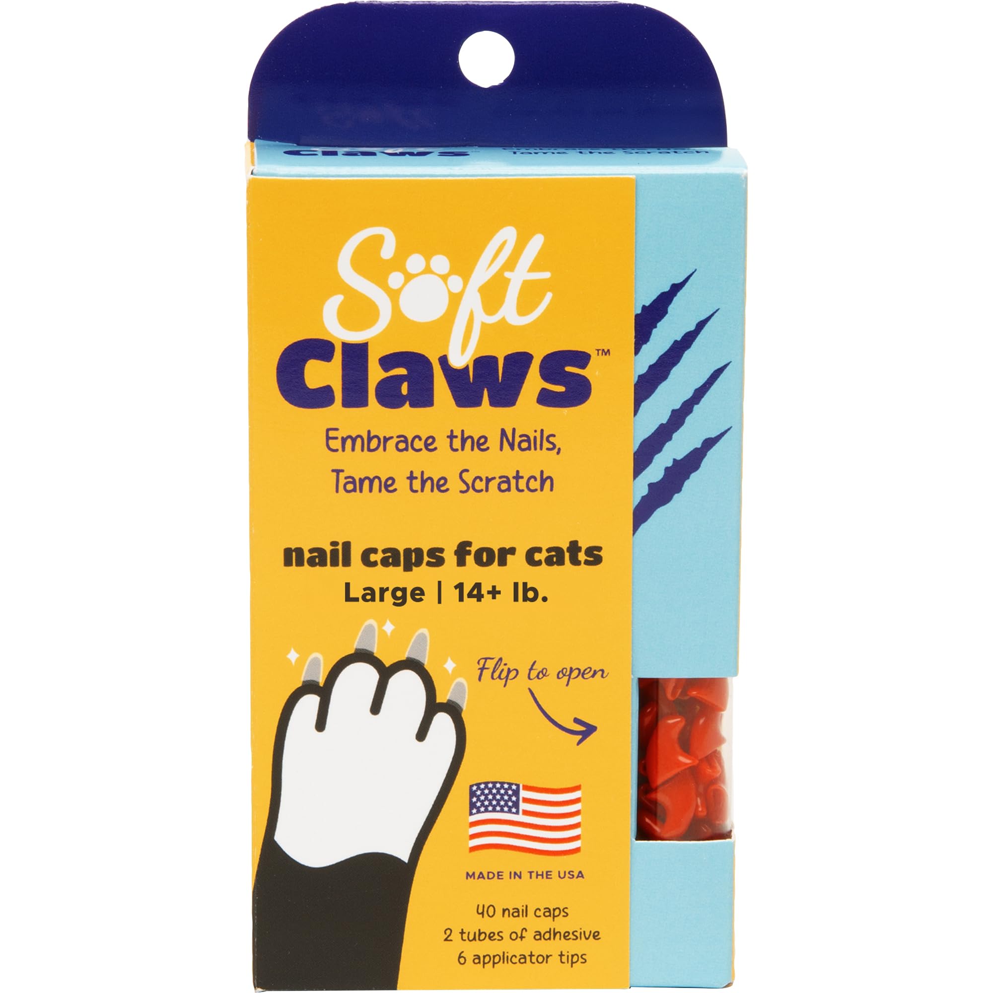 Soft Claws Safe Scratch-Free Solution For Cats - Cls (Cleat Lock System), Size: Large, Color: Red