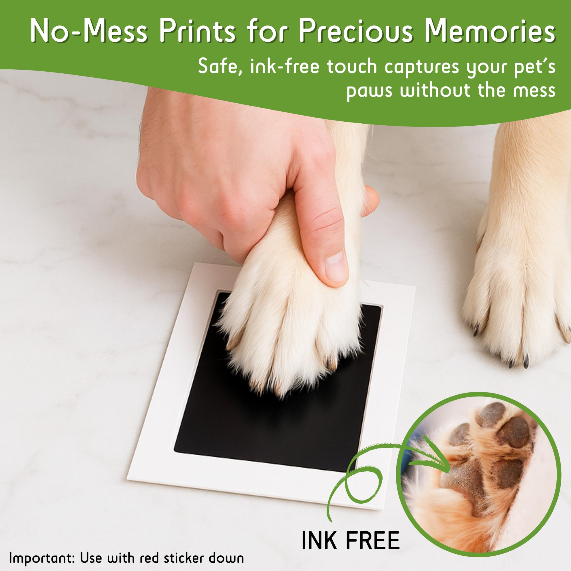 Green Pollywog | Extra-Large Clean Touch Inkless Ink Pad For Pets | Paw/Nose Prints For Dogs & Cats Non-Toxic | Paw Print Stamp Kit | Dog Paw Print Kit | Cat Footprint Keepsake (1-Pack)