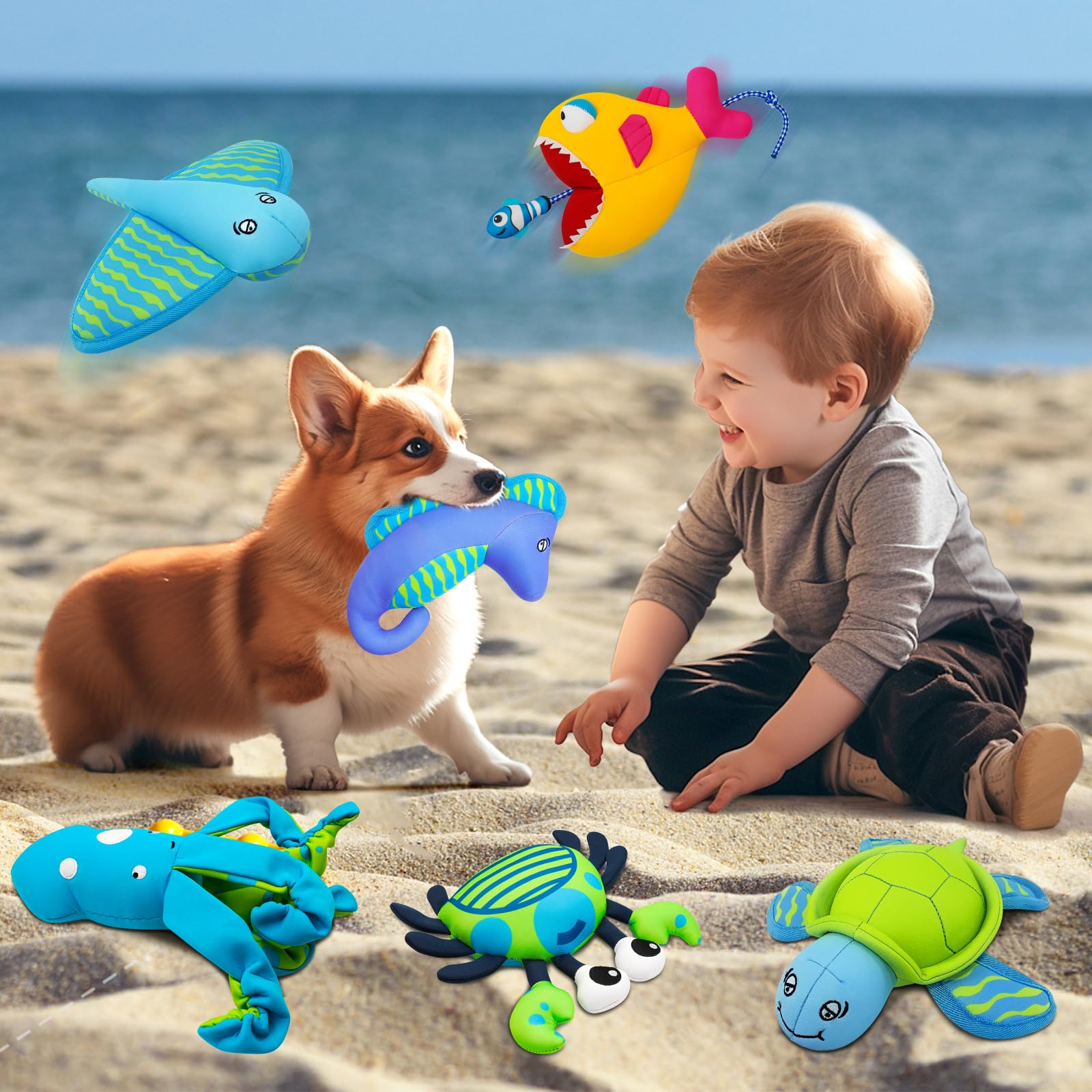 Lepawit Squeaky Dog Toys, Floating Dog Toys For Indoor Or Outward Play, Interactive Gifts For Small And Medium Dogs - Octopus