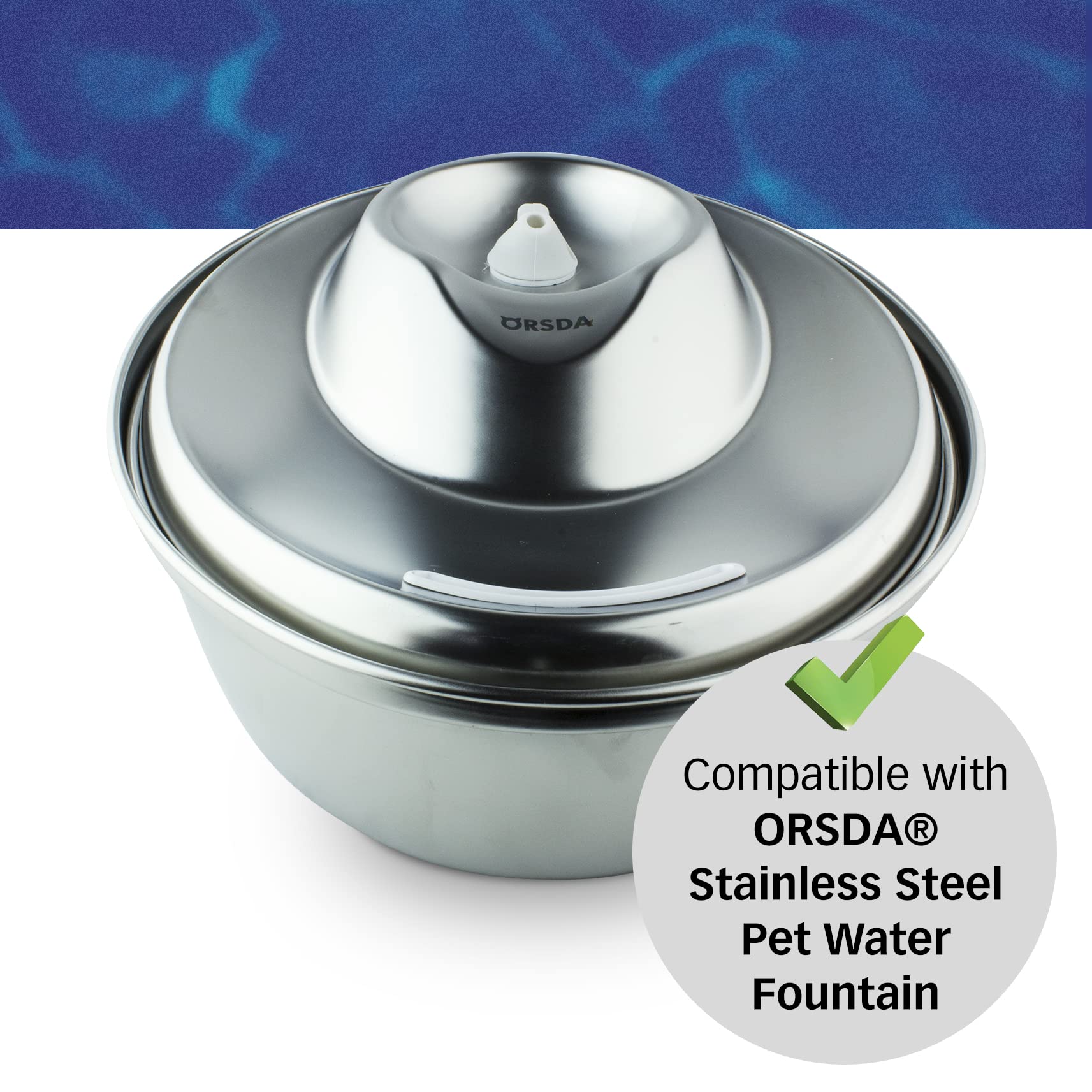 Pet Standard Replacement Water Filter & 6 Pack Replacement Pre-Filter Sponges Compatible With Orsda® 67Oz/2L Stainless Steel Pet Water Fountains, Pack Of 12