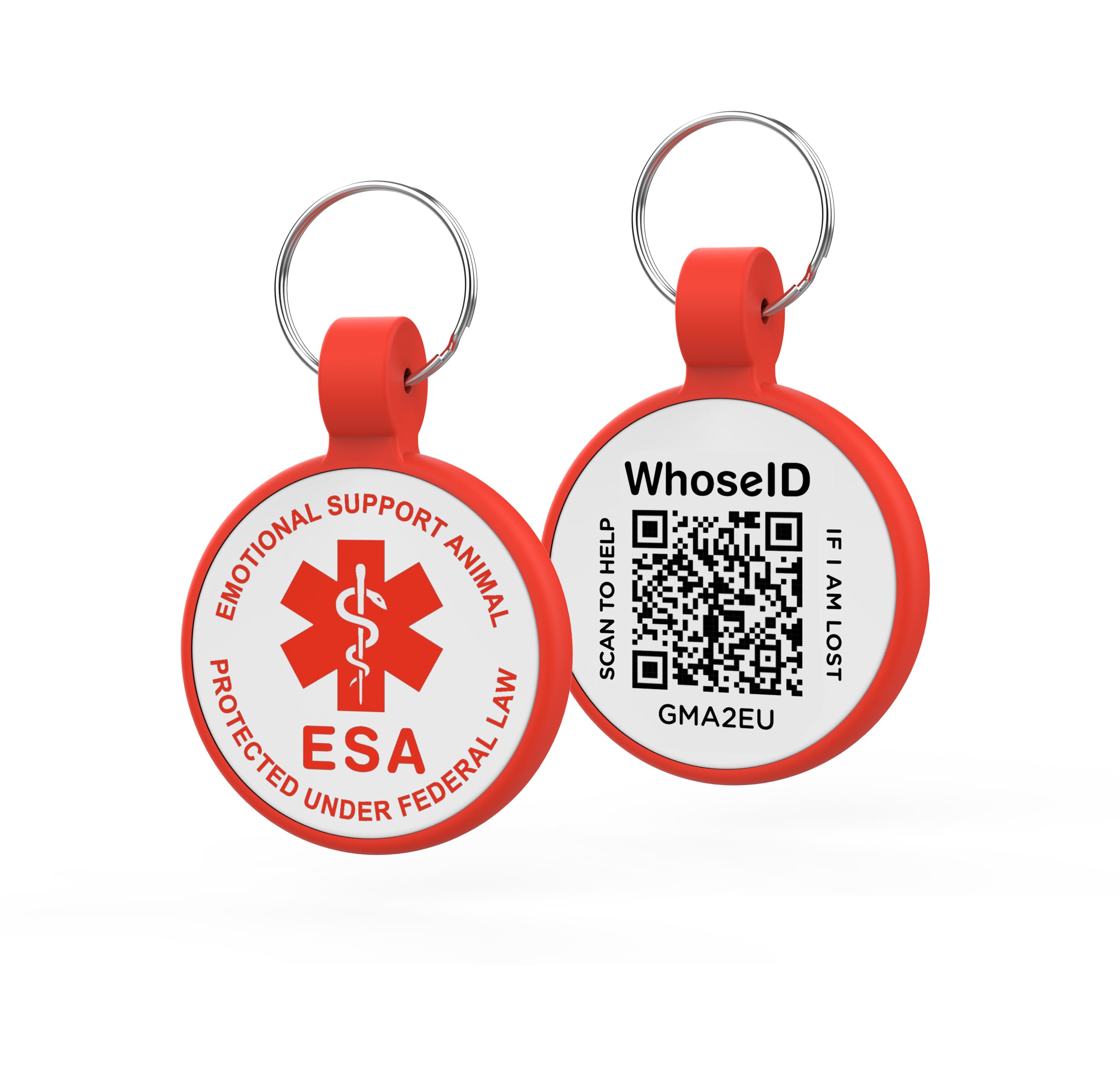 Esa Dog Tag, Qr Code Dog Tag, Modifiable Free Pet Online Profile, Scannable Qr Code, Scan Qr Send Instant Pet Location Alert Email, Silicone Lightweight Pet Id Tag For Dog And Cat (Red, Regular)