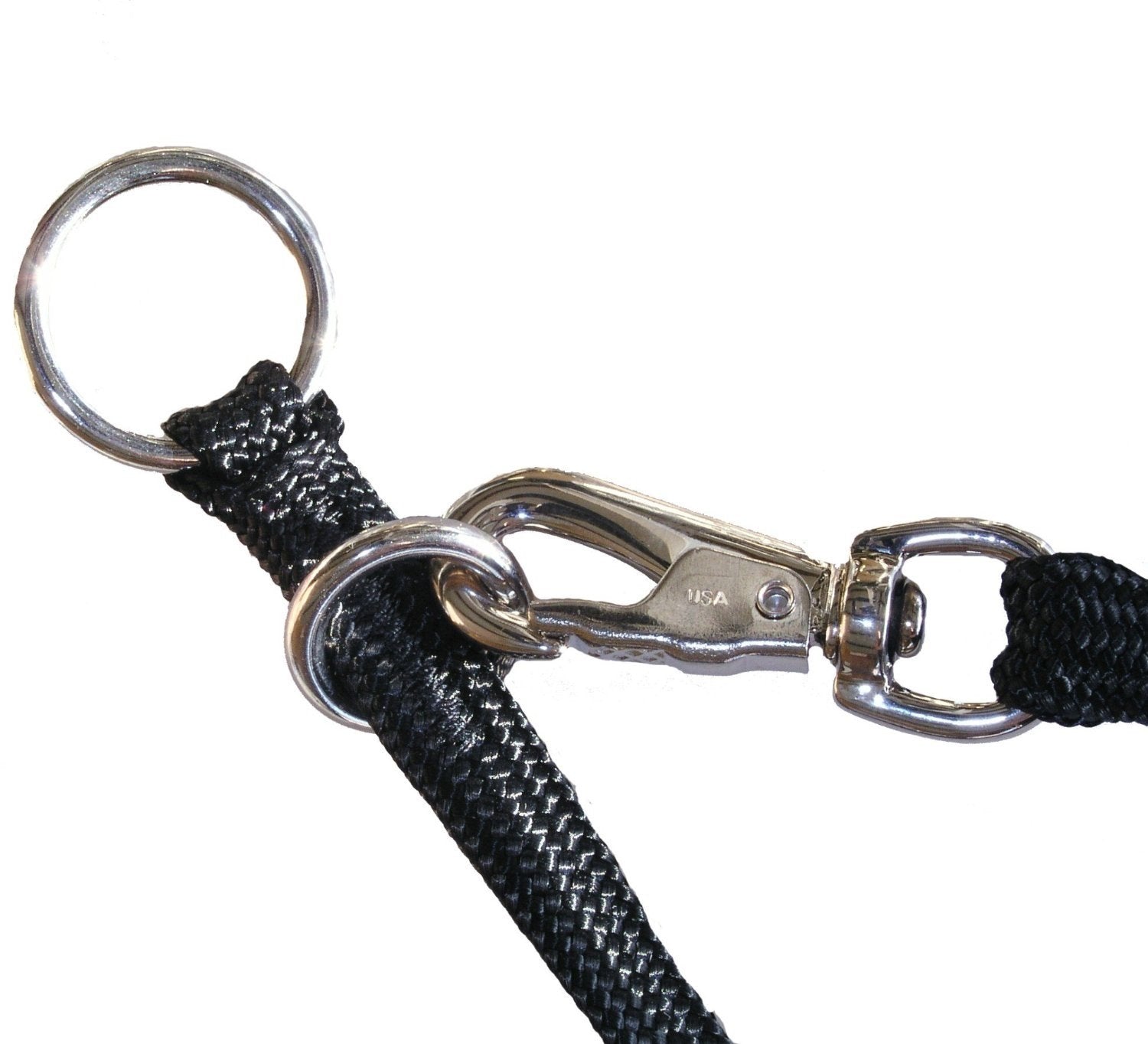 Resco Professional Braided Nylon Snap Choke Collar For Dogs, 16'', Black
