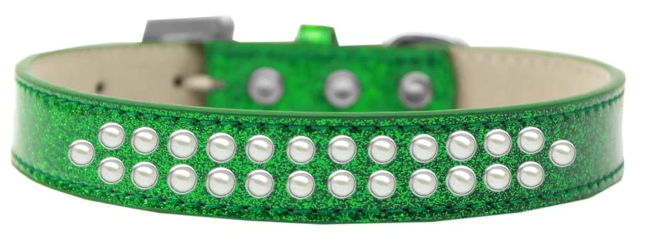Dog, Puppy & Pet Ice Cream Collar, Two Row Pearl Rimsets Blue 18