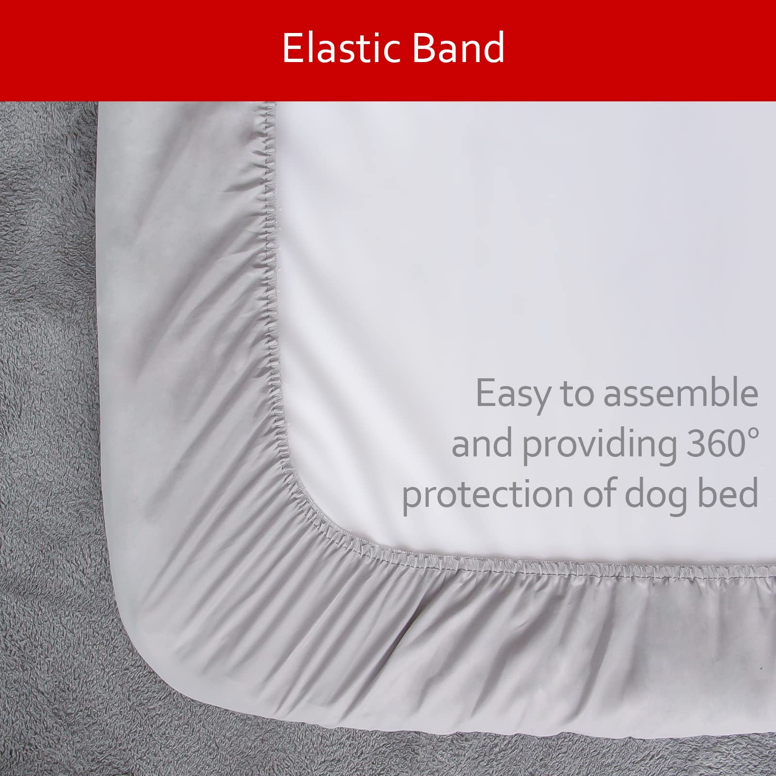 Waterproof Dog Bed Covers Replacement Washable Pet Hair Easy To Remove, Noiseless Quilted Puppy Pet Bed Cover Lovely Grey Star P