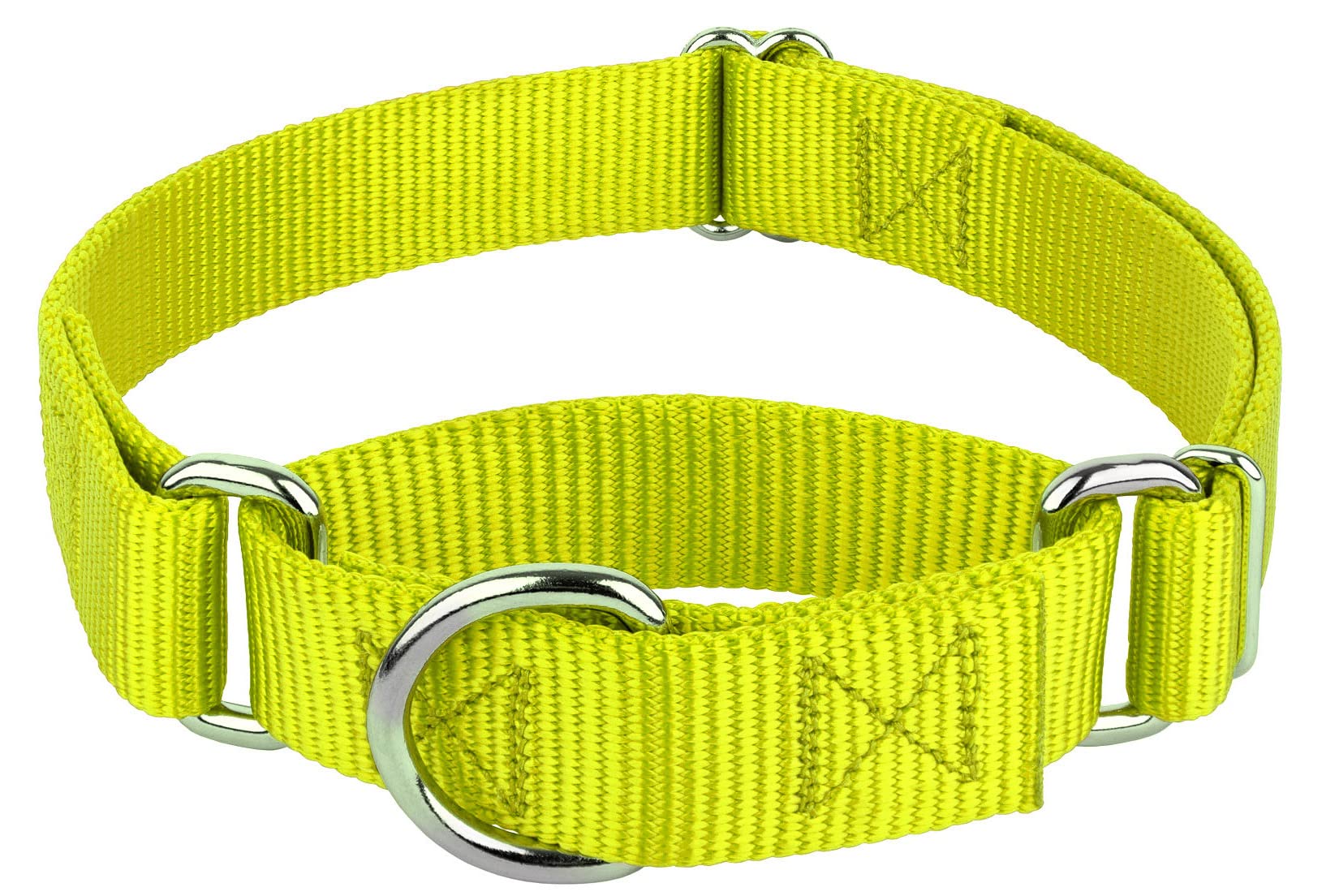 Country Brook Petz Martingale Dog Collar - Heavy-Duty Training Collar With No Buckle - Service Dog Collar For All Pups - Vibrant, Colorful Collection (Hot Yellow, 3/4 Inch, Small)