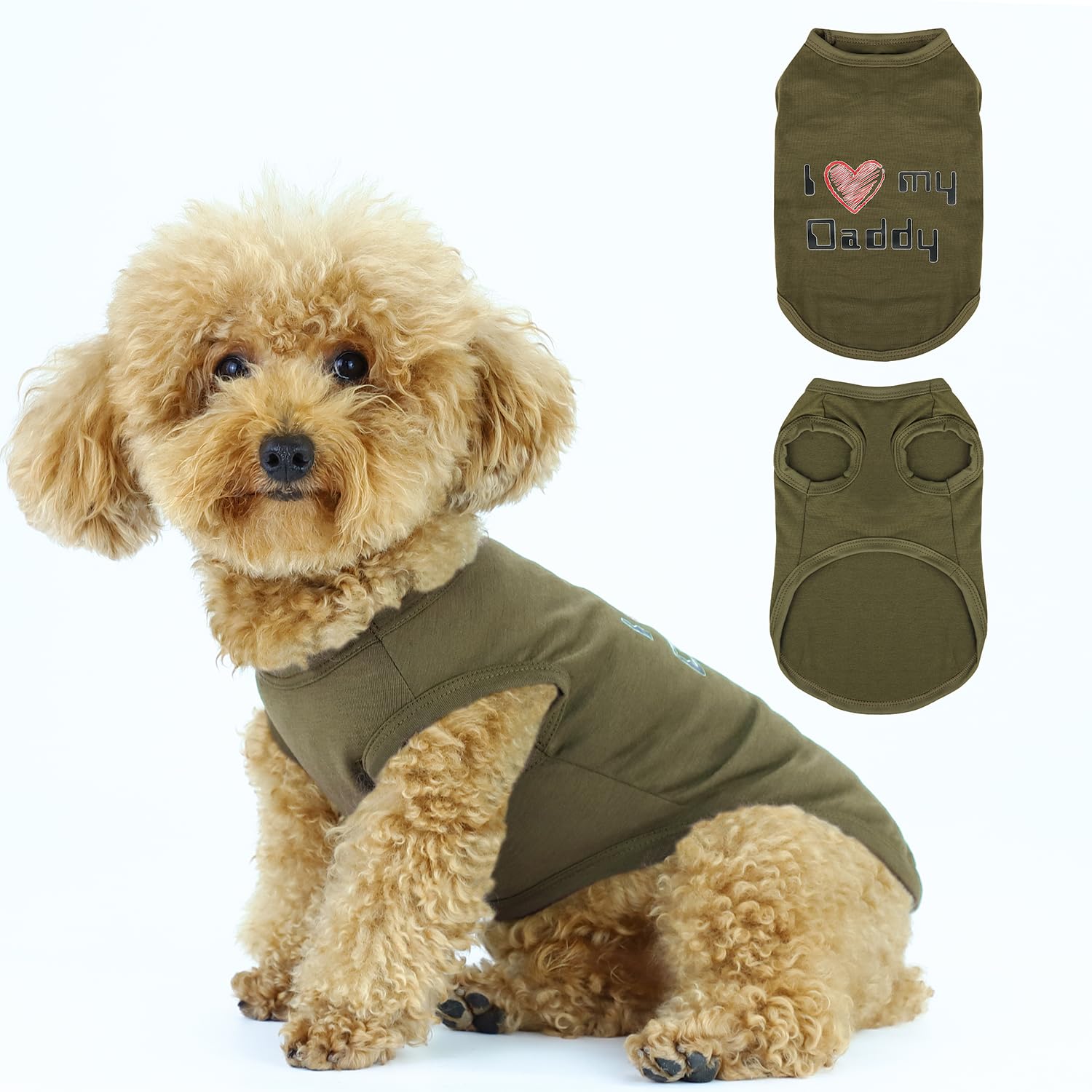 Expressive Pet Vest: Sleeveless Dog Shirt with 'I Love My Daddy' Slogan, Ideal for Chihuahuas, Poodles, Yorkies, and Puppies, Ul