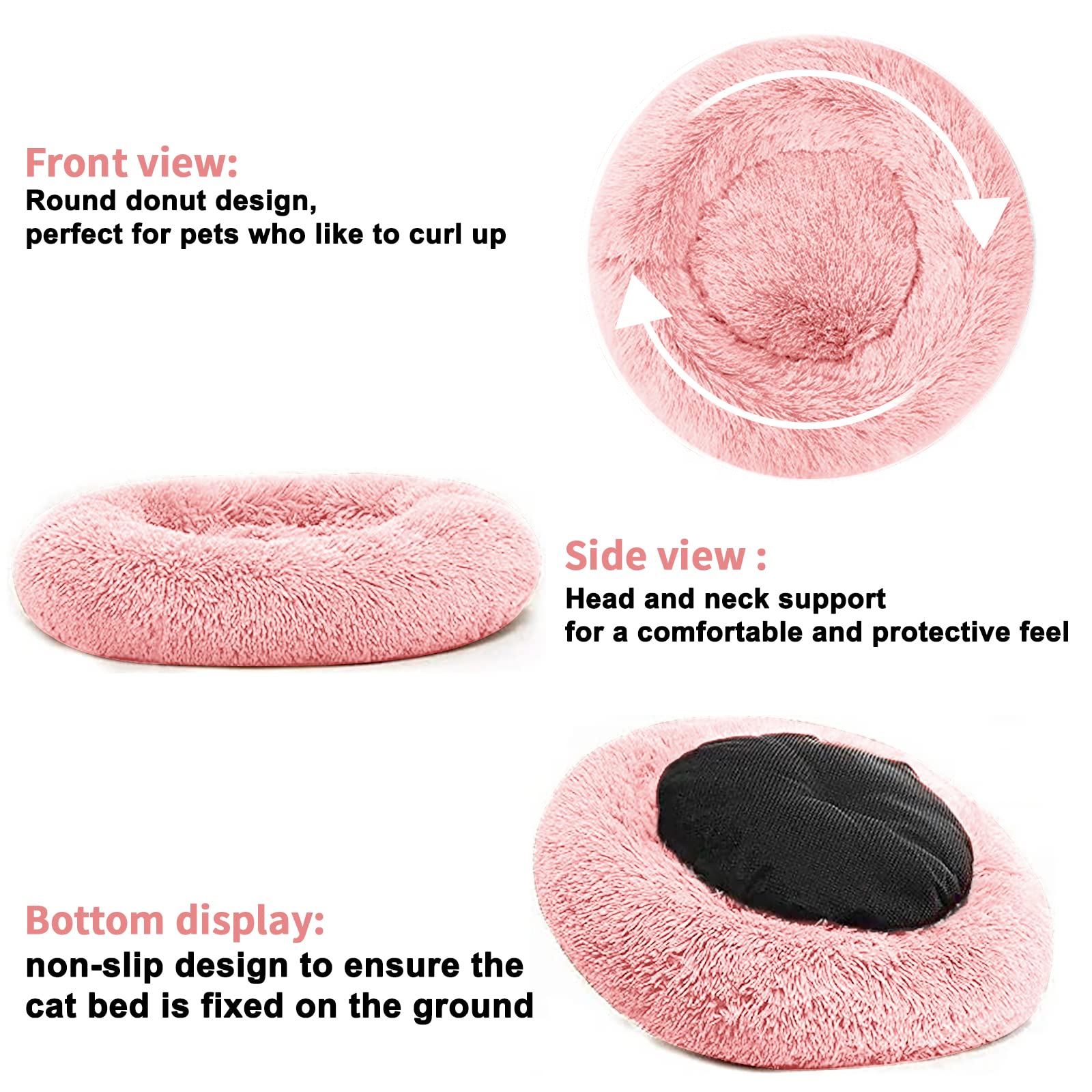 Cat Beds For Indoor Cats,20 Inch Dog Bed For Small Melium Large Dogs, Washable-Round Pet Bed For Puppy And Kitten With Slip-Resi