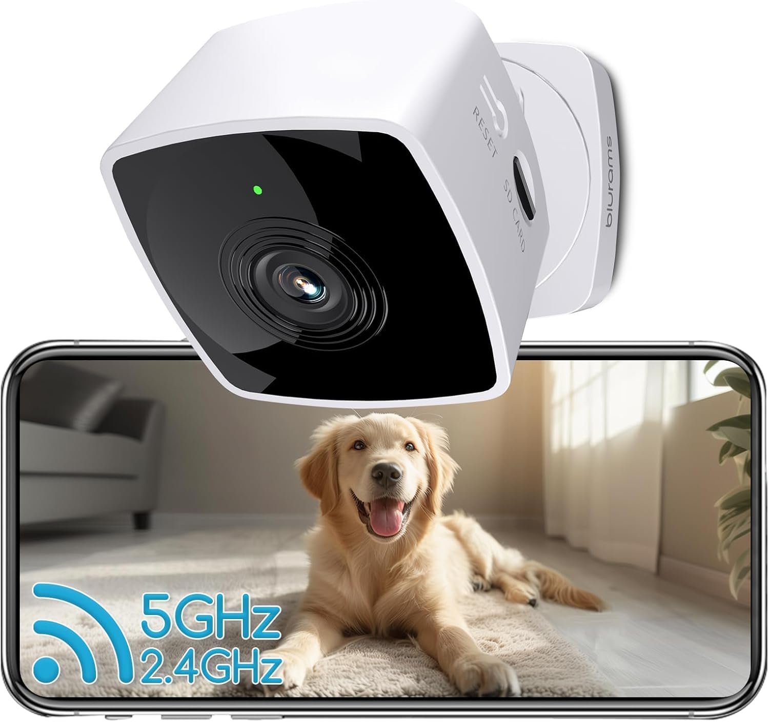 blurams 5GHz Security Cameras 2PCS, 2K Pet Camera,Dog Camera with Phone App,DualBand WiFi Cameras w/AI Motion Detection,2Way