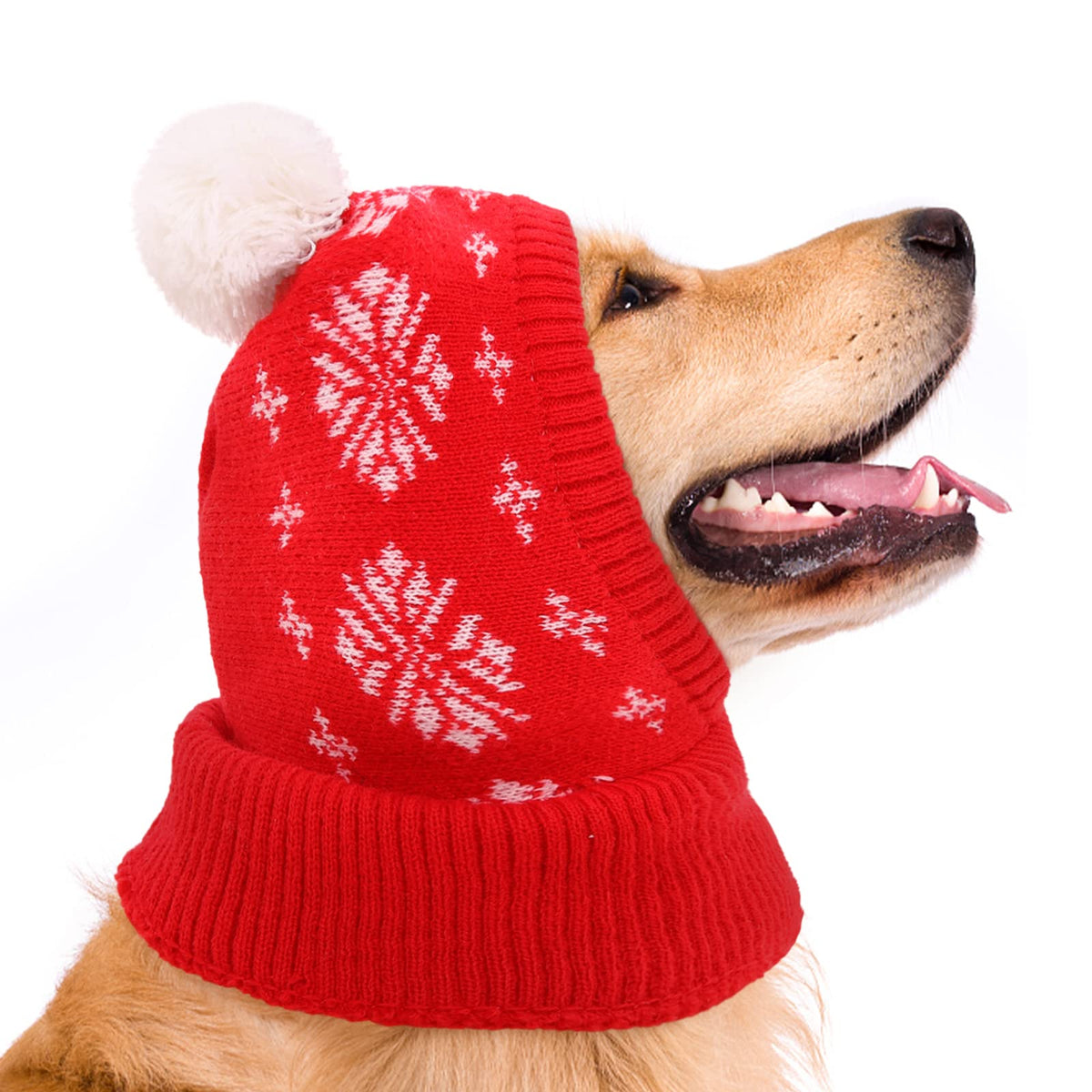Kuoser Dog Winter Hat, Dog Knitted Hat Pet Christmas Winter Warm Caps Cute Accessories Neck Ear Warmer Hood Warm Scarf Party Dec