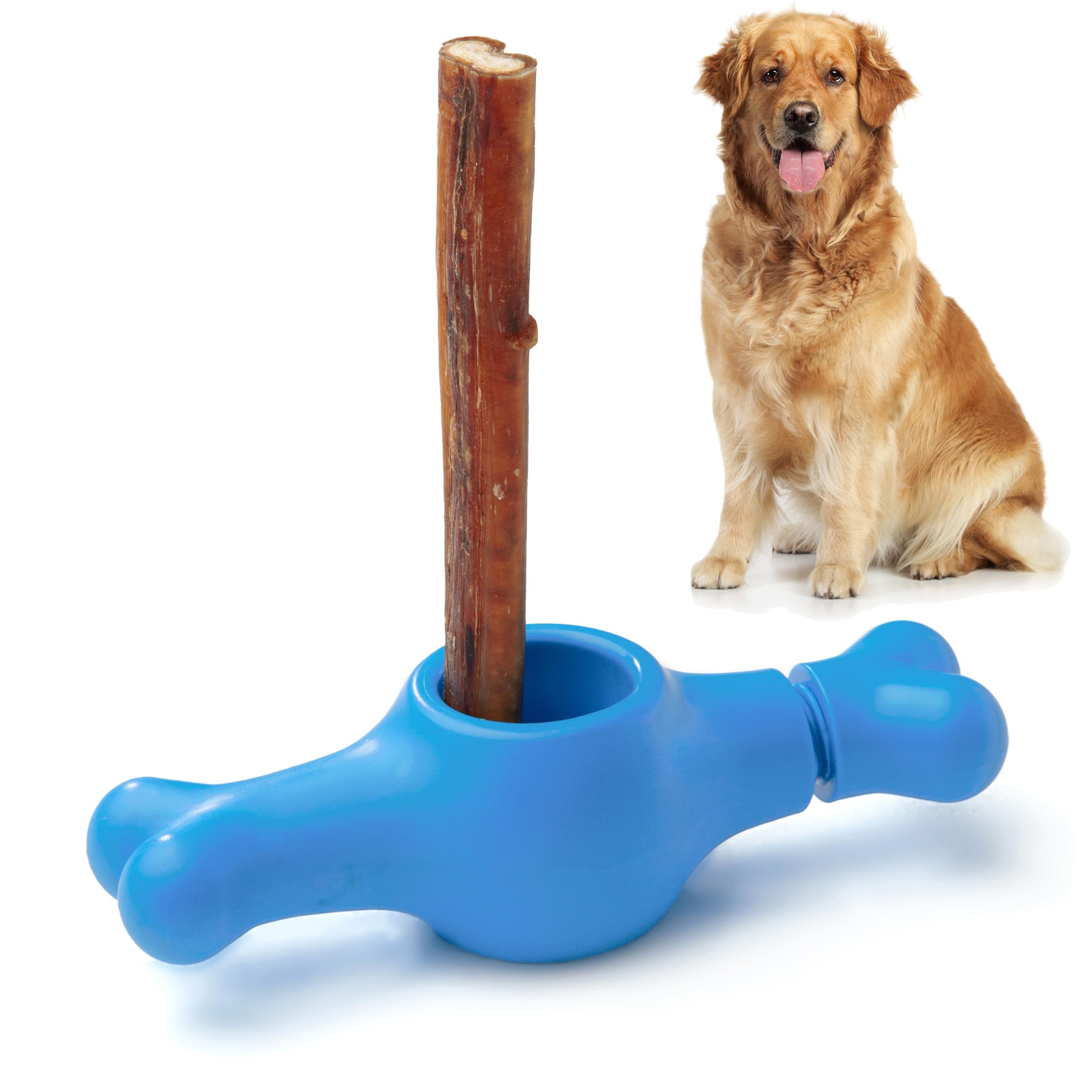 ChewEasy Interactive Bully Stick Holder for Dogs, Prevent Chocking Safety Device, Long Enough Screw to Lock, Seesaw Shape(Large)